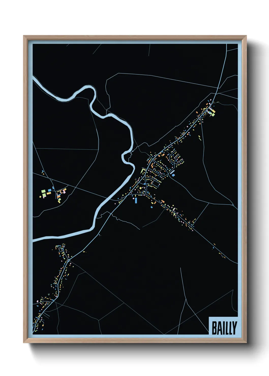 Une affiche de carte sur Bailly