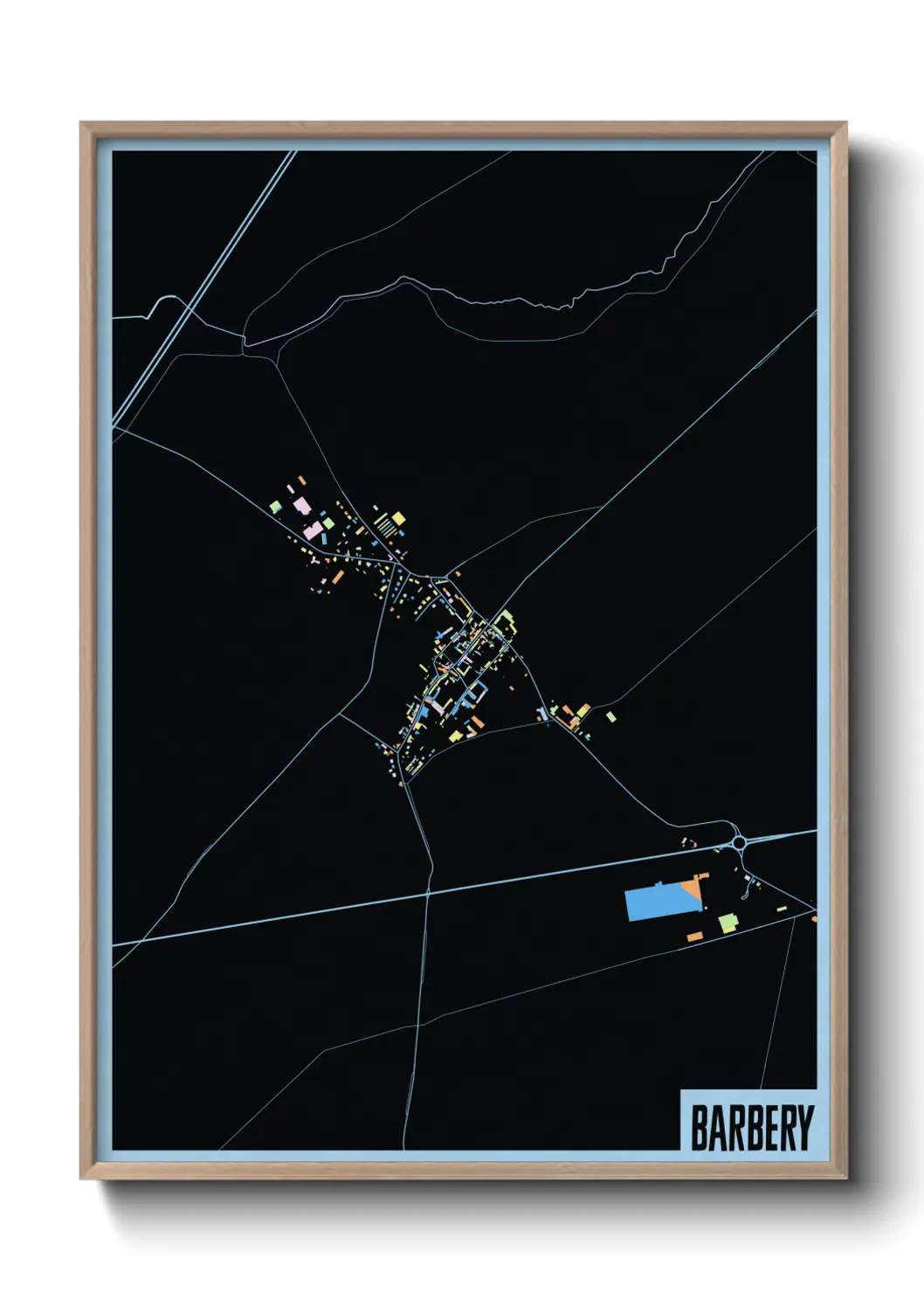 Une affiche de carte sur Barbery