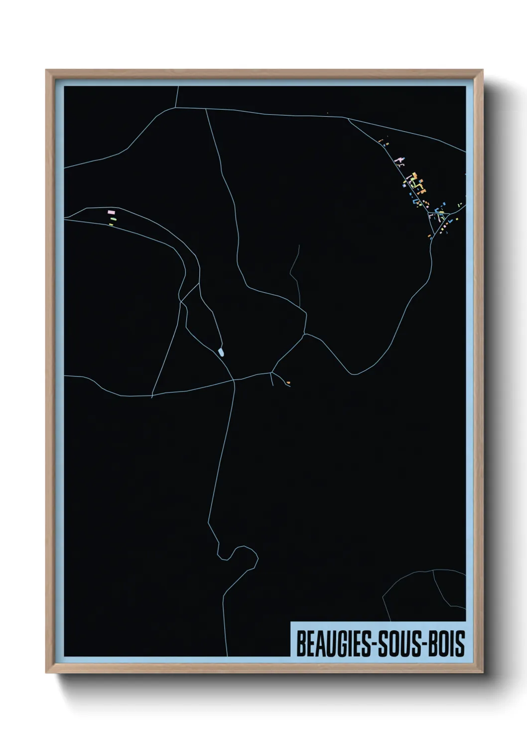 Une affiche de carte sur Beaugies-sous-Bois