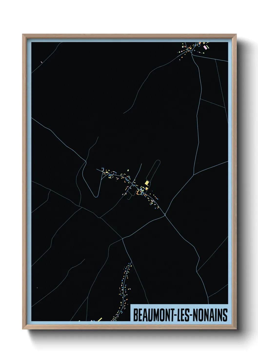 Une affiche de carte sur Beaumont-les-Nonains