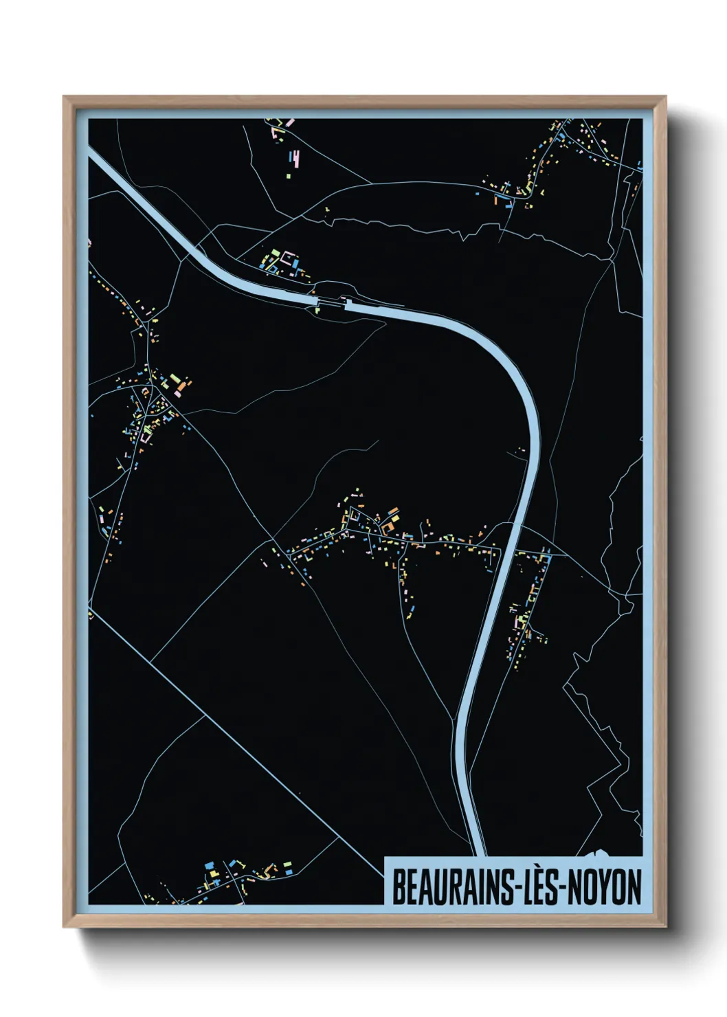 Une affiche de carte sur Beaurains-lès-Noyon