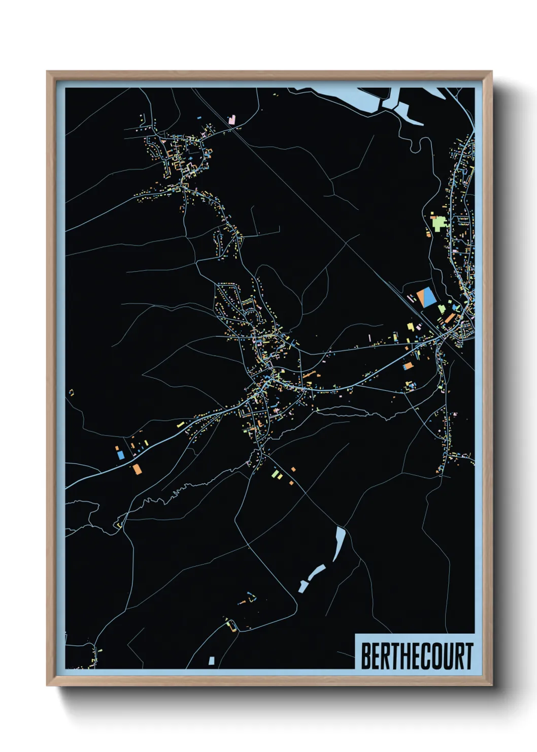 Une affiche de carte sur Berthecourt