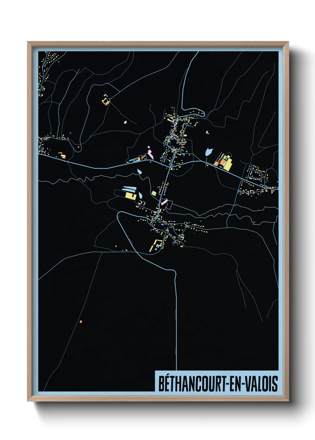 Une affiche de carte sur Béthancourt-en-Valois