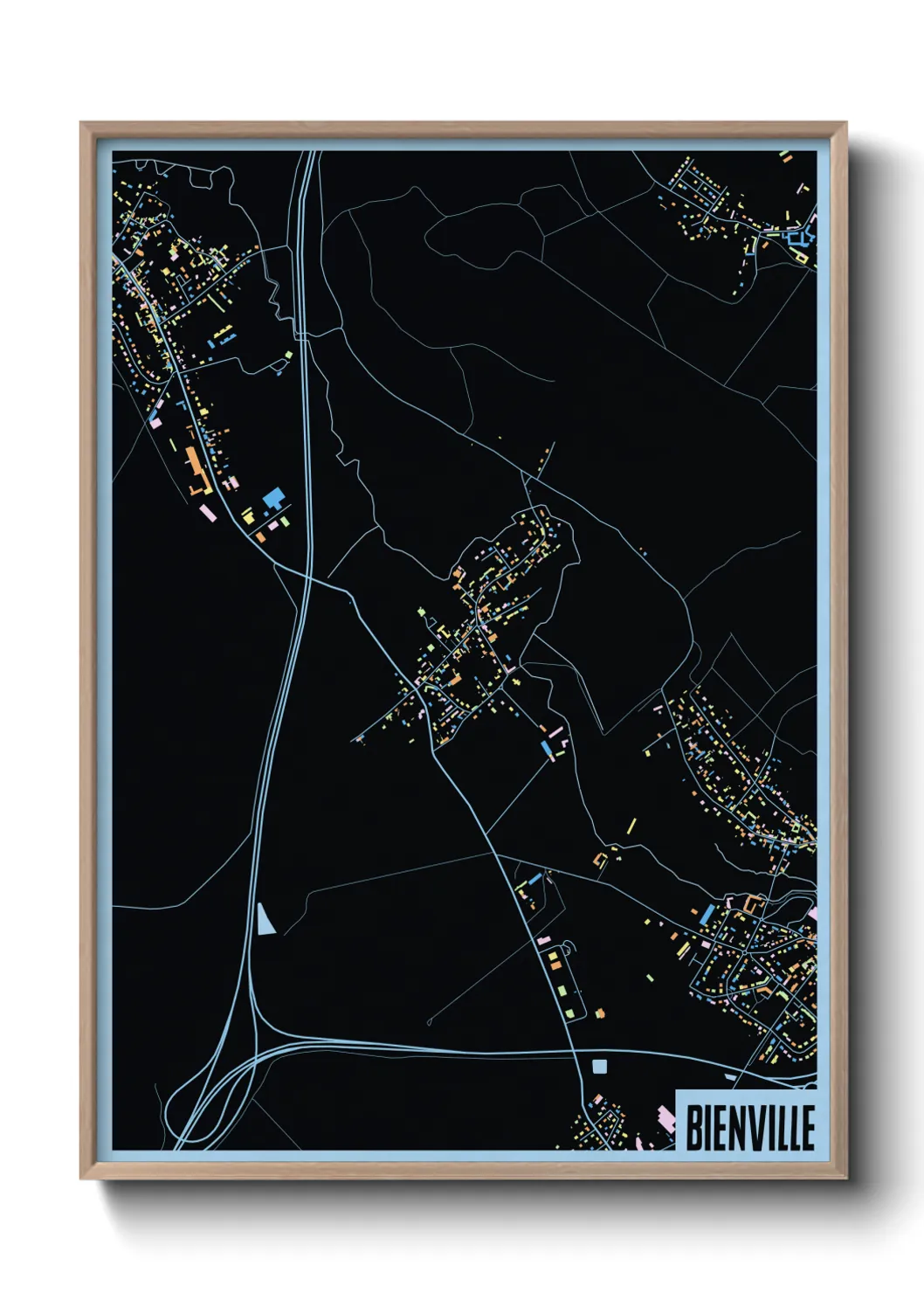 Une affiche de carte sur Bienville