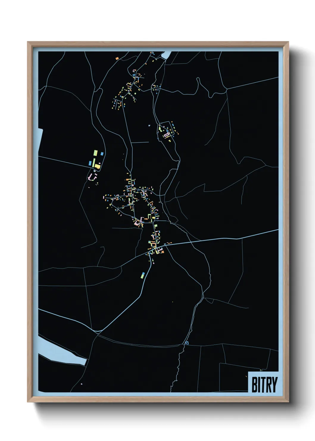 Une affiche de carte sur Bitry