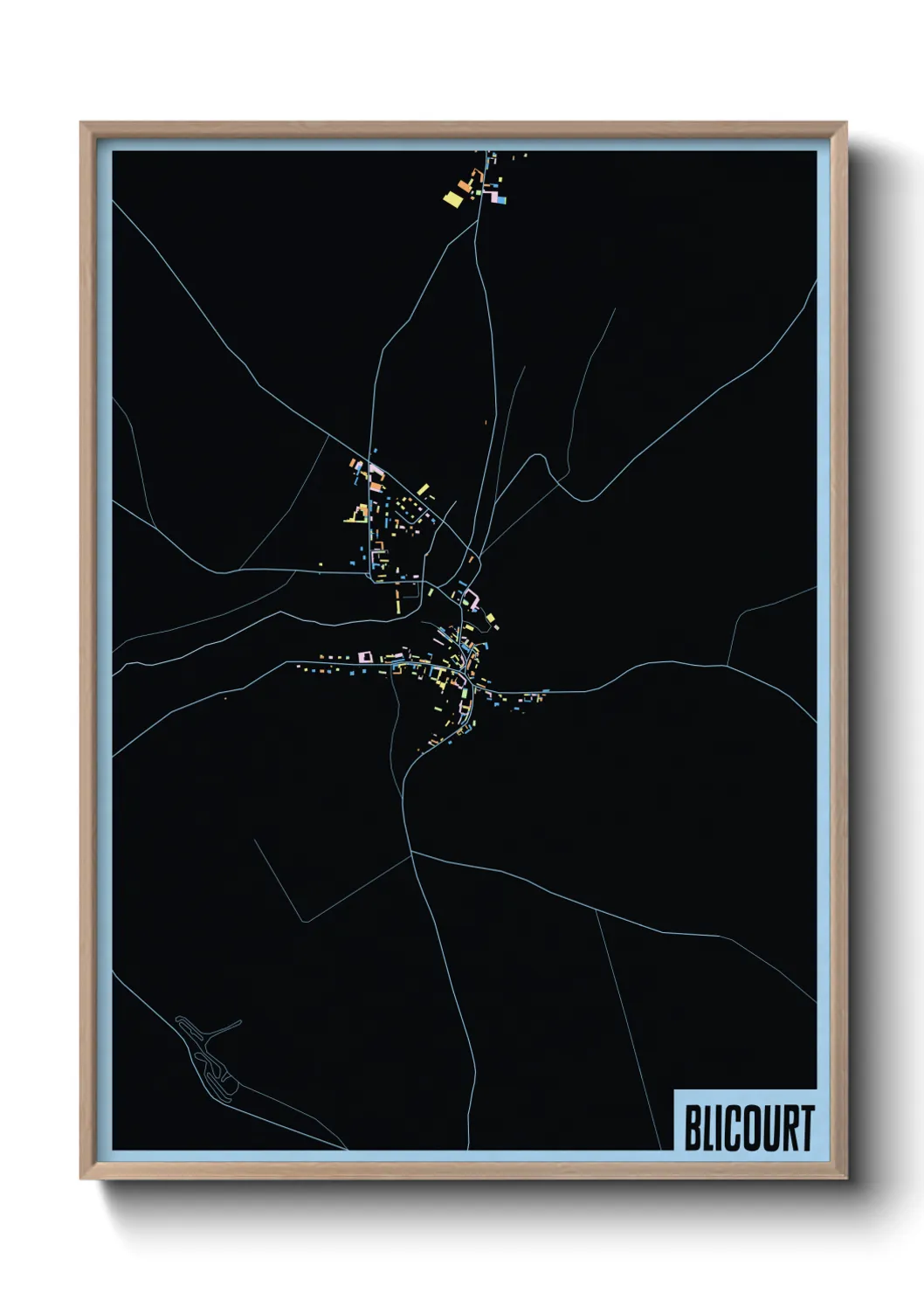 Une affiche de carte sur Blicourt