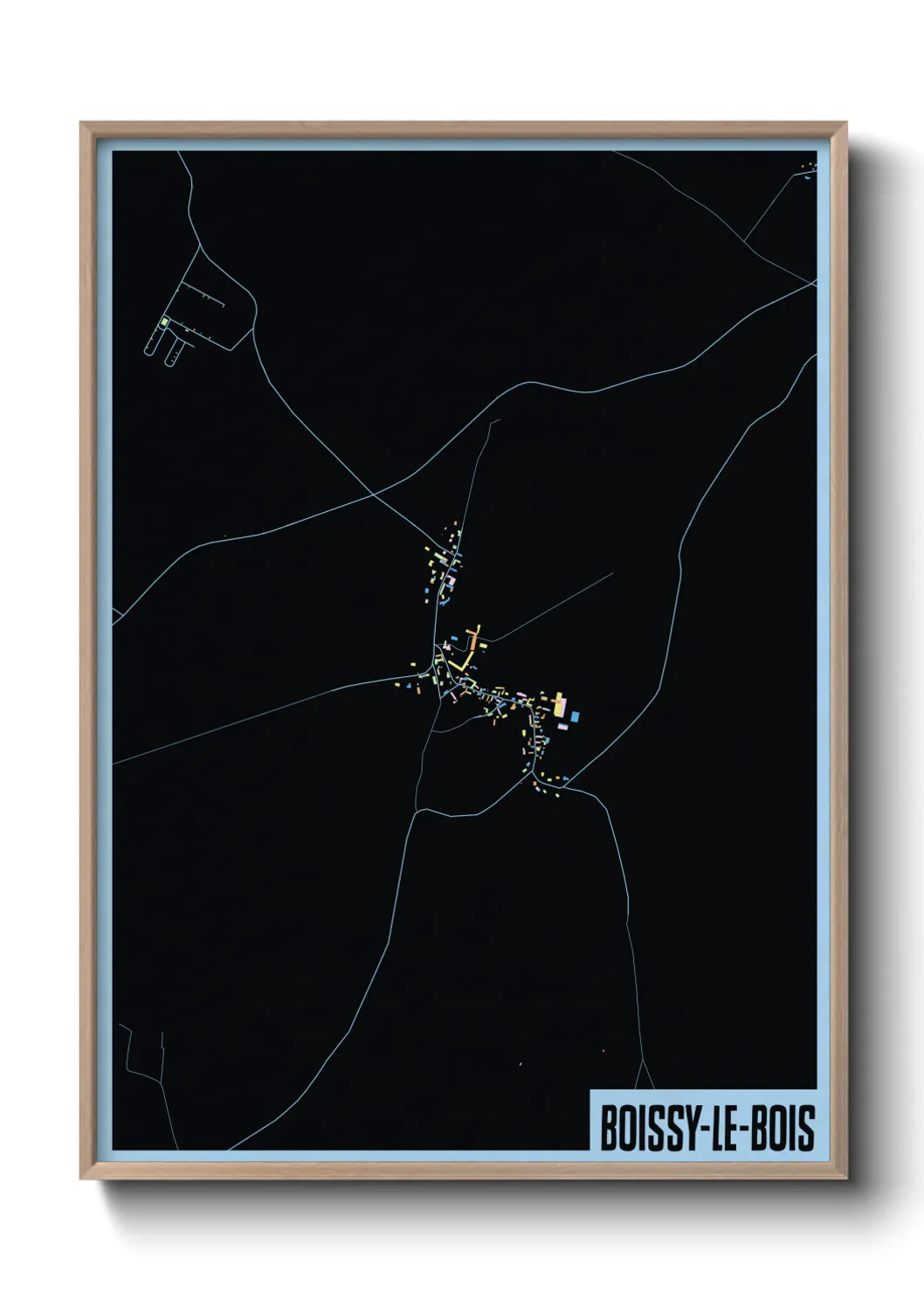 Une affiche de carte sur Boissy-le-Bois