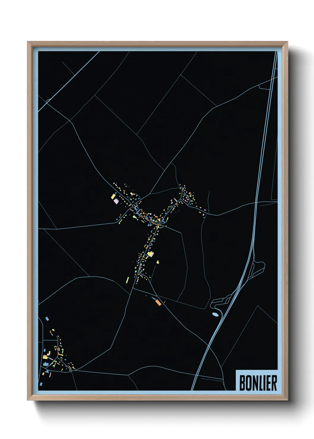 Une affiche de carte sur Bonlier