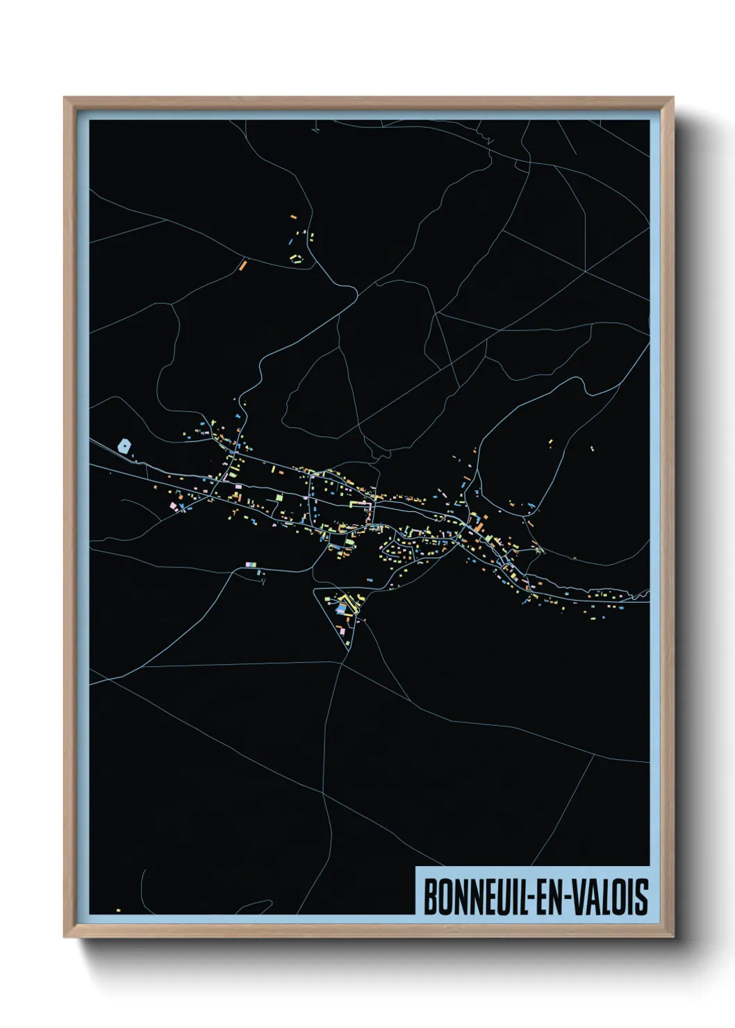 Une affiche de carte sur Bonneuil-en-Valois