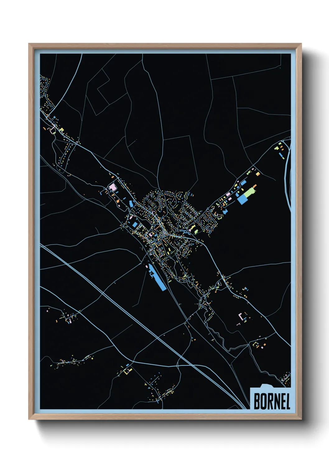 Une affiche de carte sur Bornel