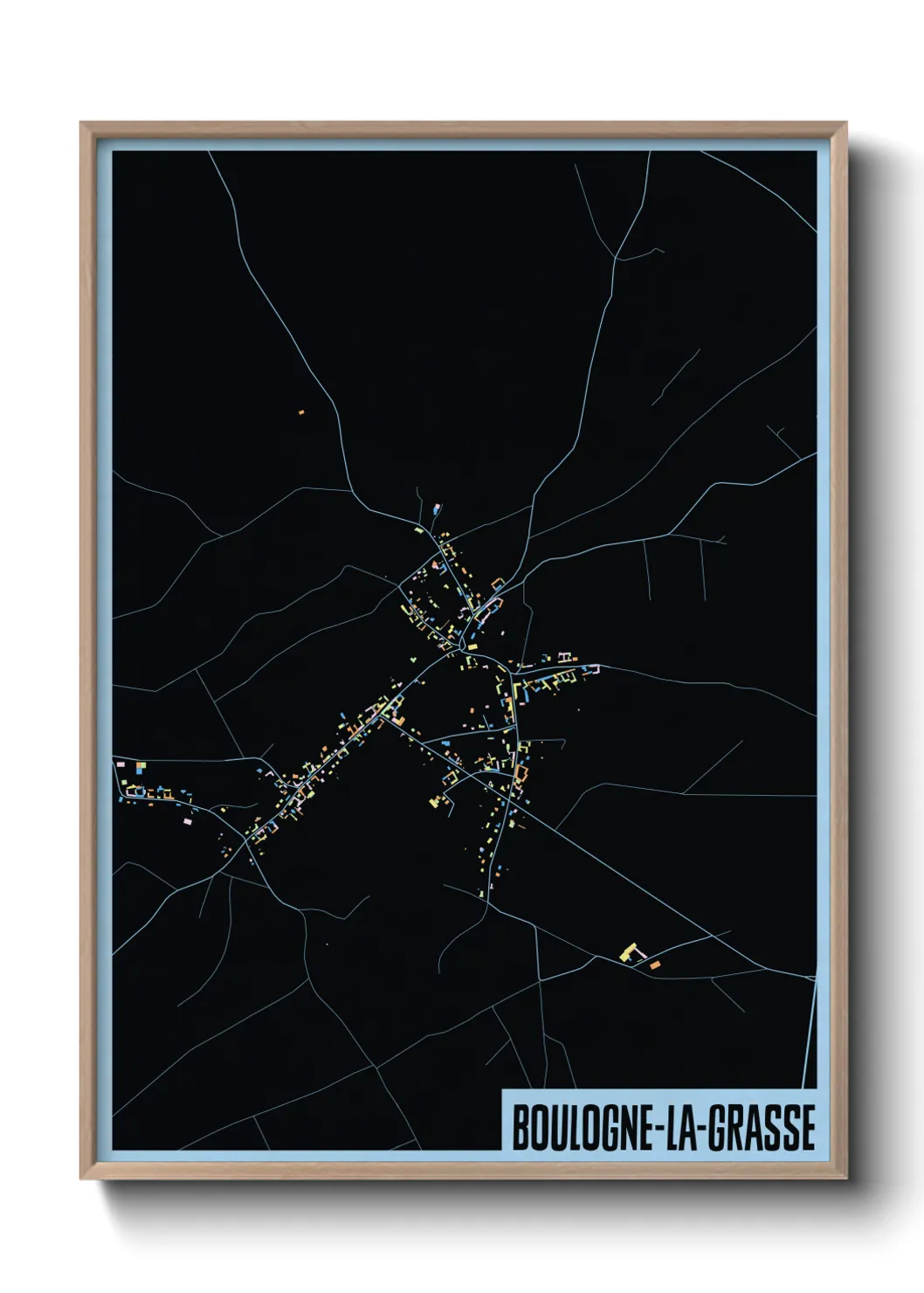 Une affiche de carte sur Boulogne-la-Grasse