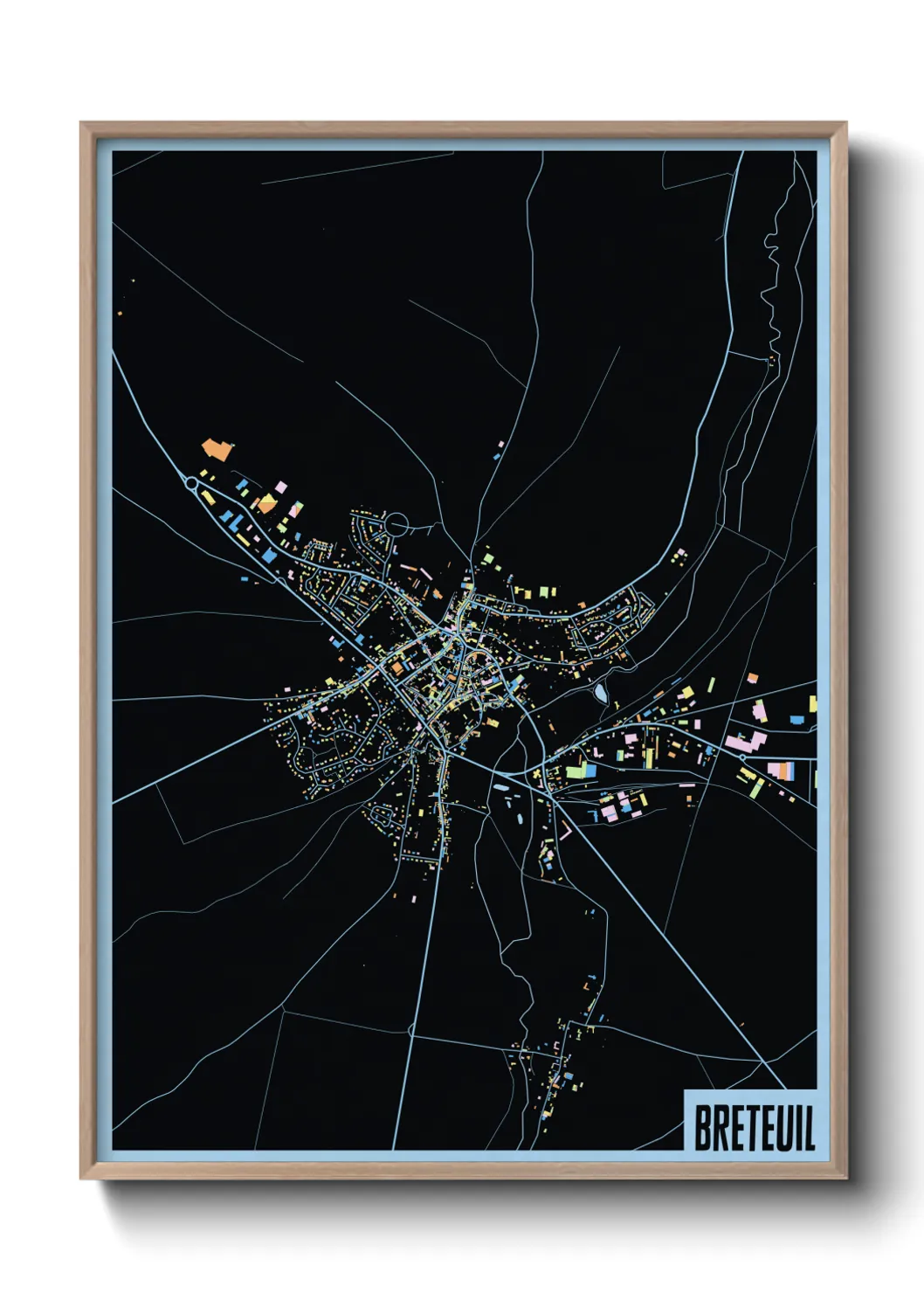 Une affiche de carte sur Breteuil