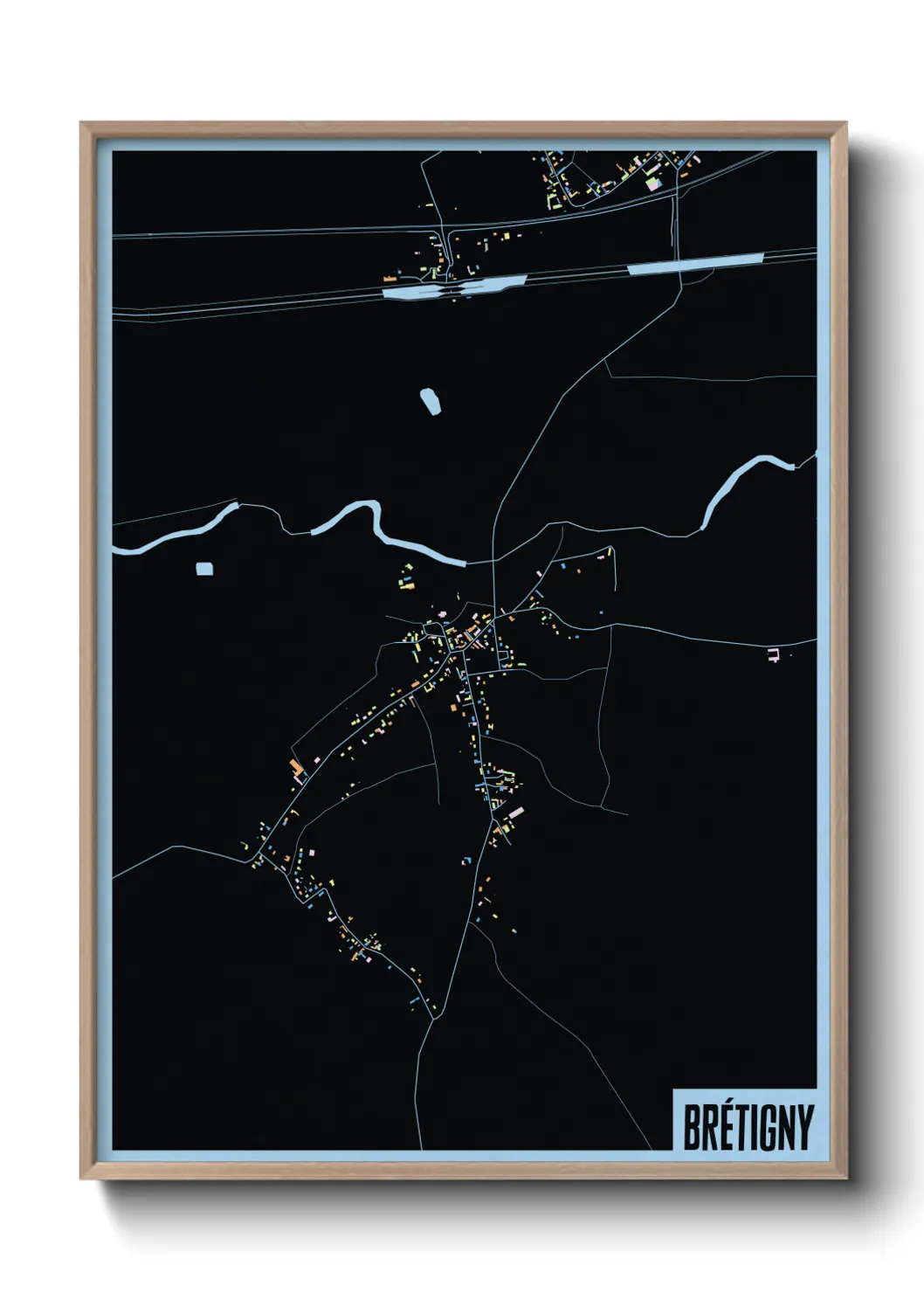 Une affiche de carte sur Brétigny