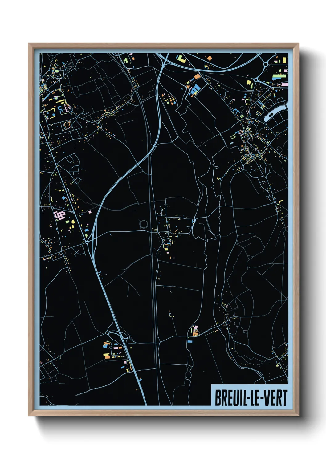 Une affiche de carte sur Breuil-le-Vert