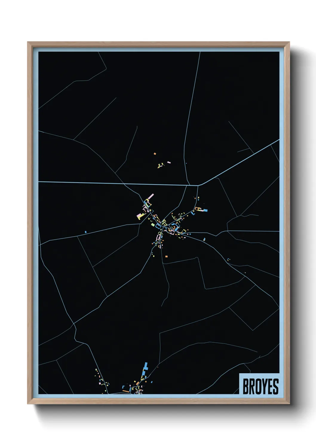 Une affiche de carte sur Broyes