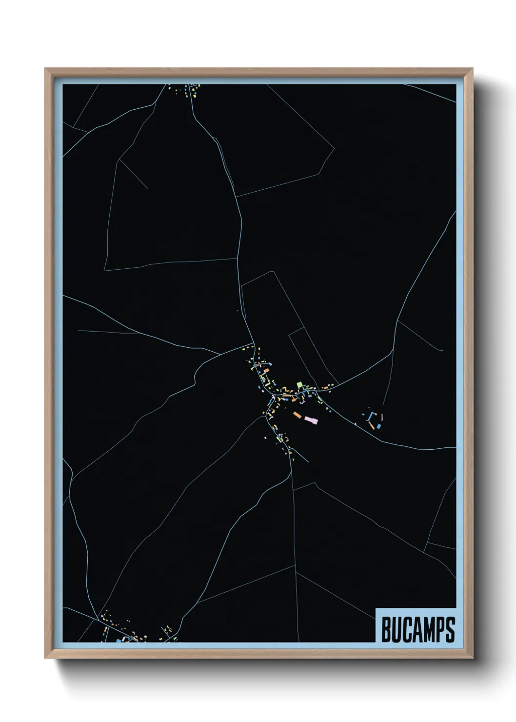 Une affiche de carte sur Bucamps