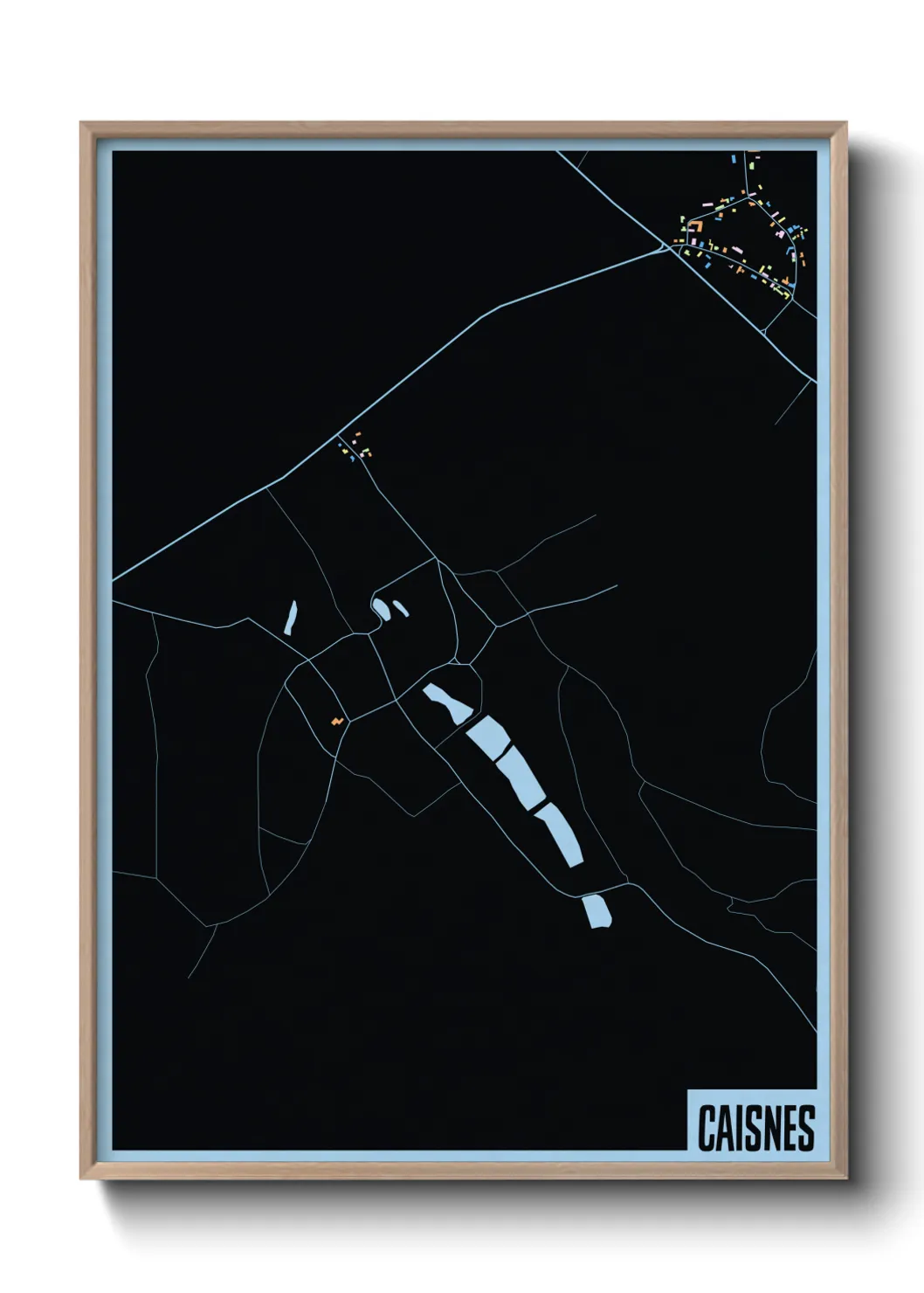 Une affiche de carte sur Caisnes