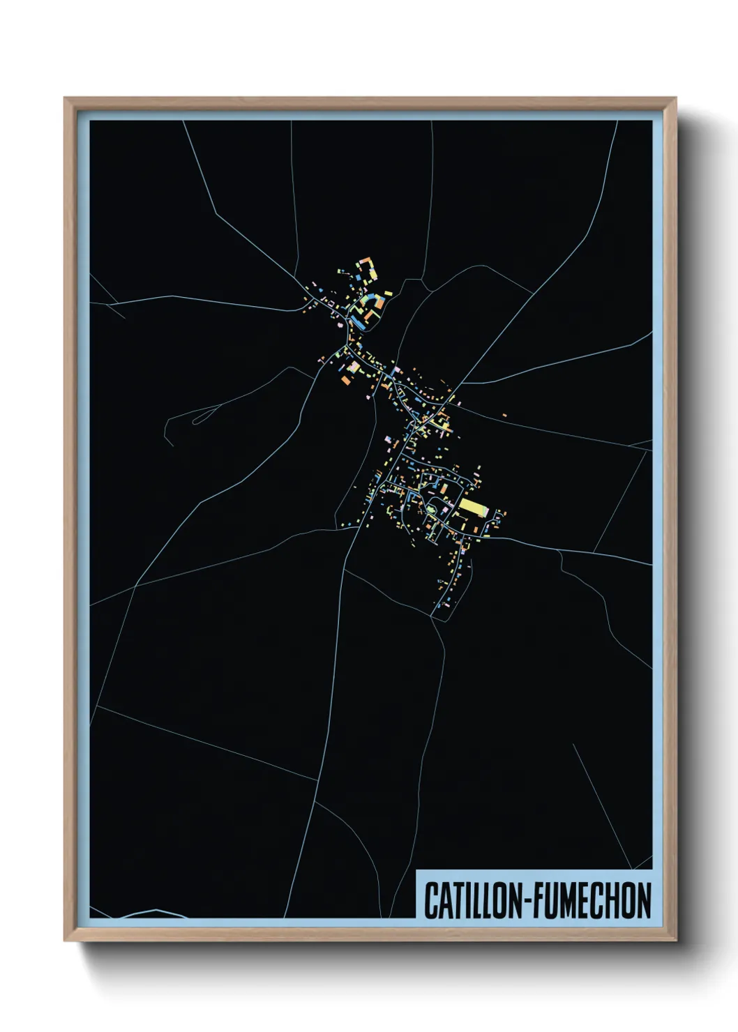 Une affiche de carte sur Catillon-Fumechon