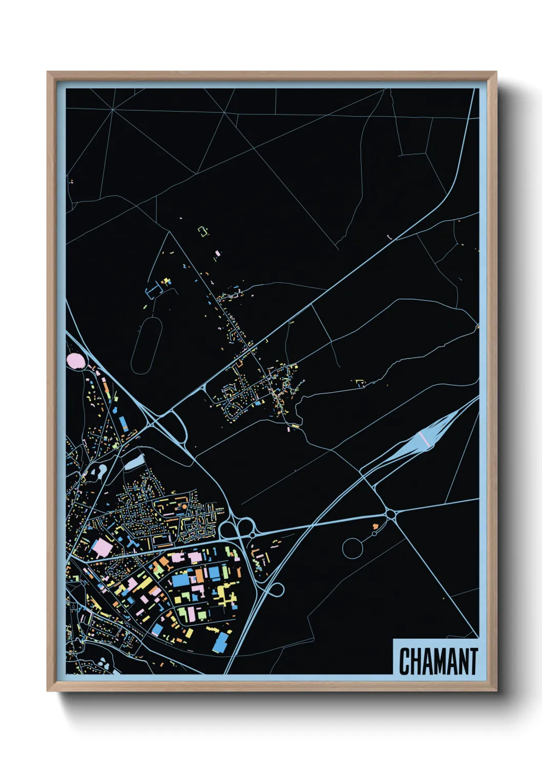 Une affiche de carte sur Chamant