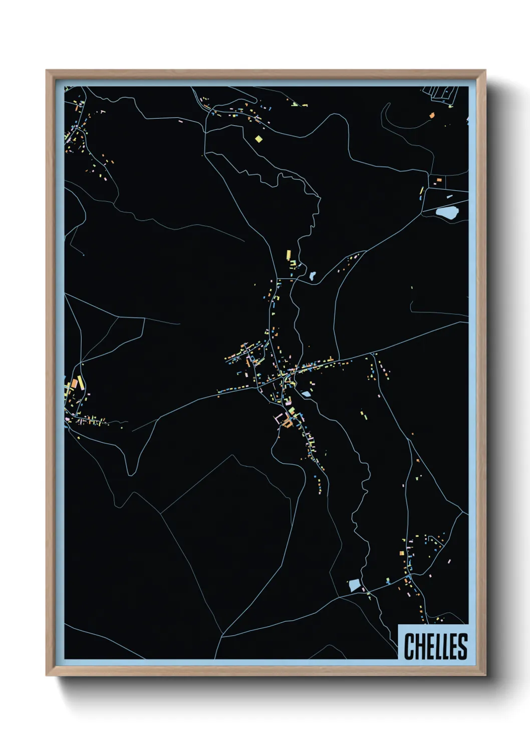 Une affiche de carte sur Chelles