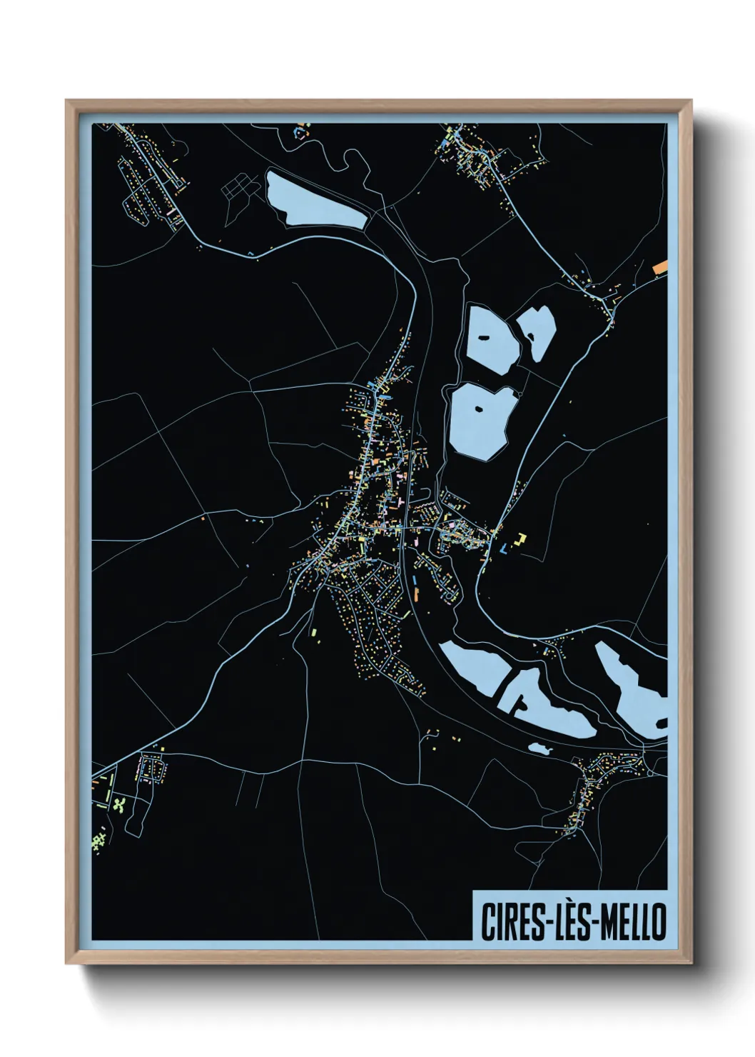 Une affiche de carte sur Cires-lès-Mello