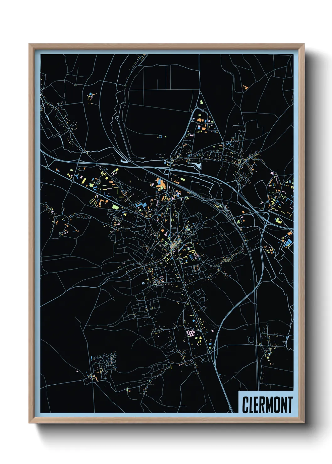 Une affiche de carte sur Clermont