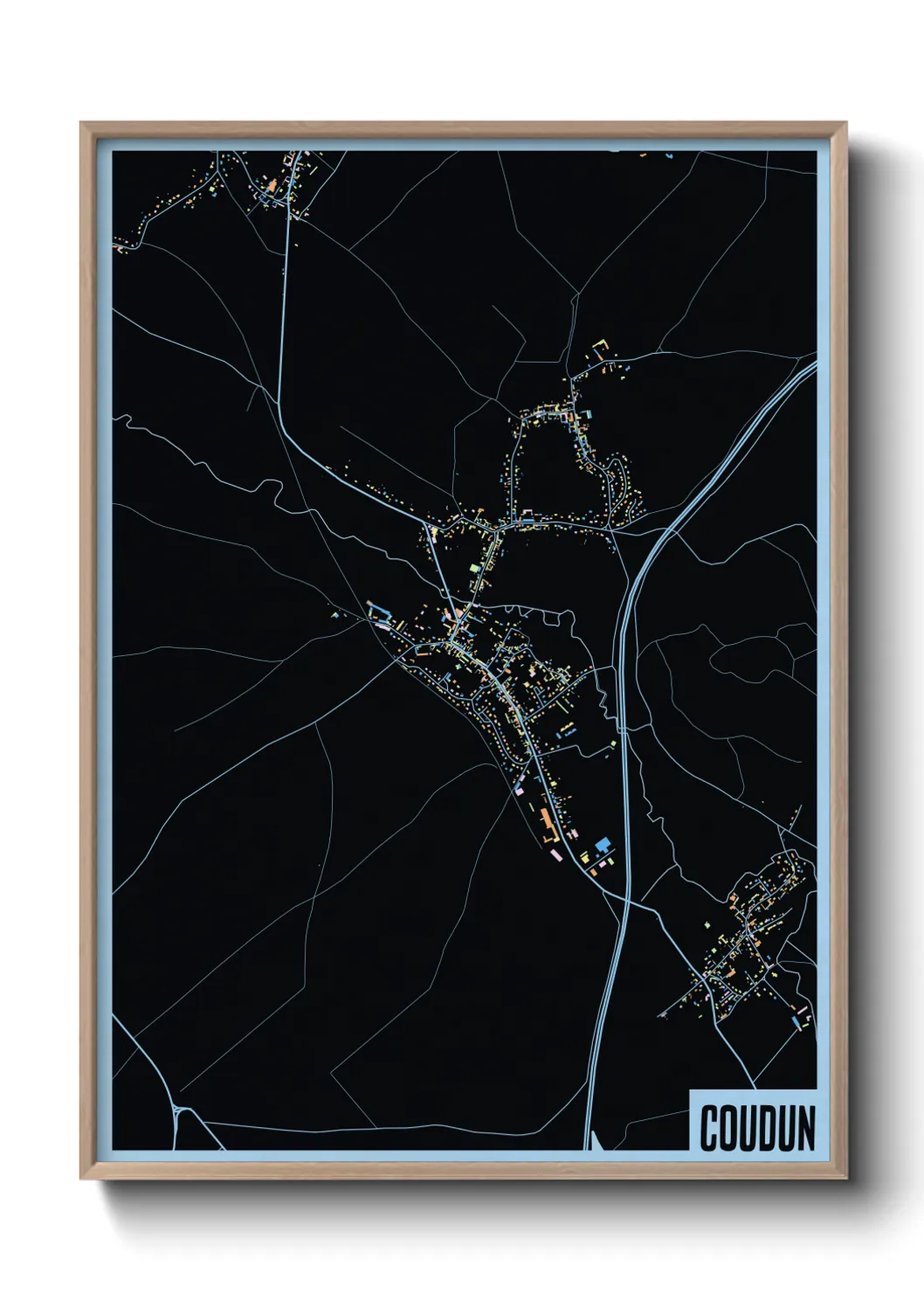 Une affiche de carte sur Coudun