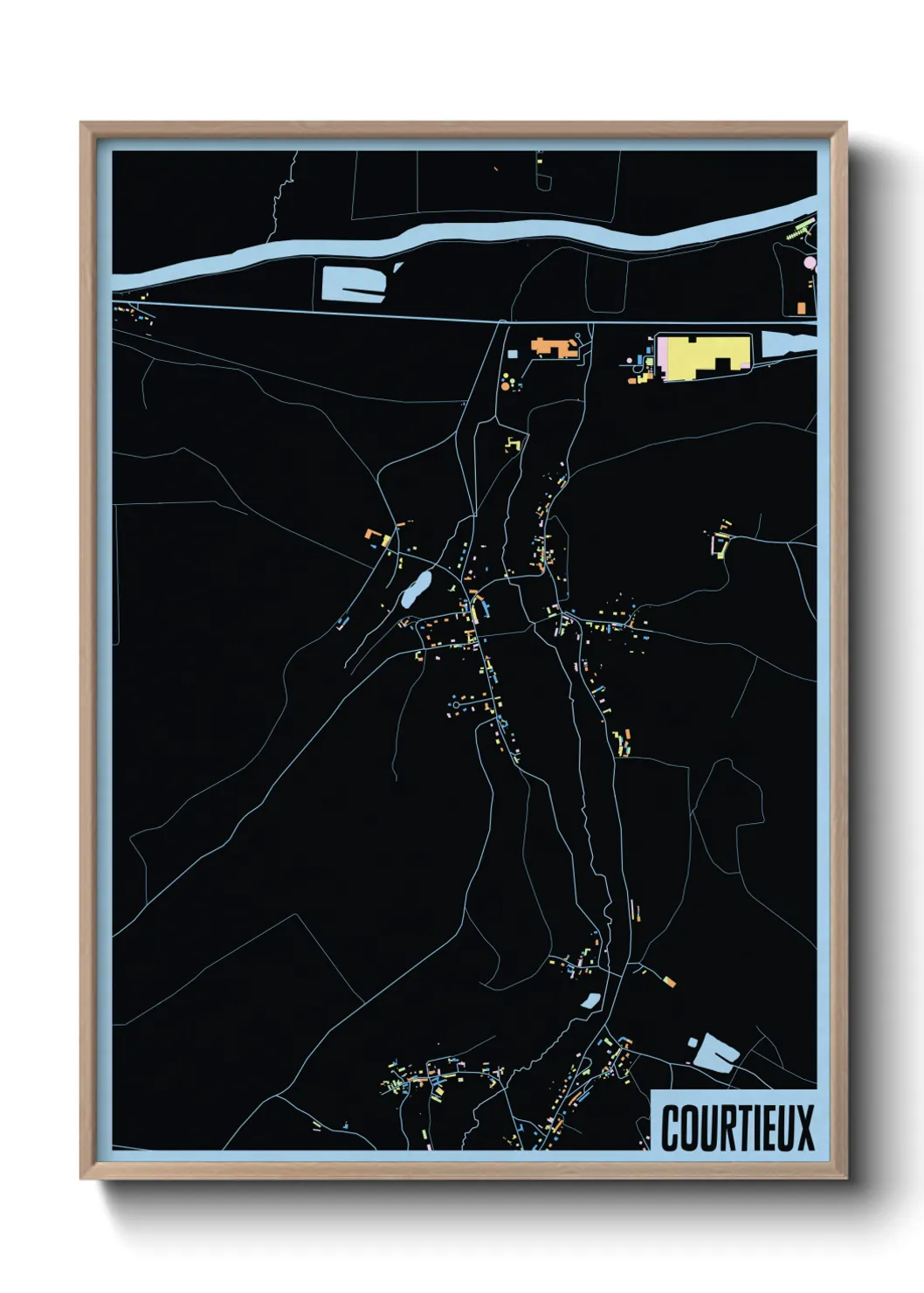 Une affiche de carte sur Courtieux