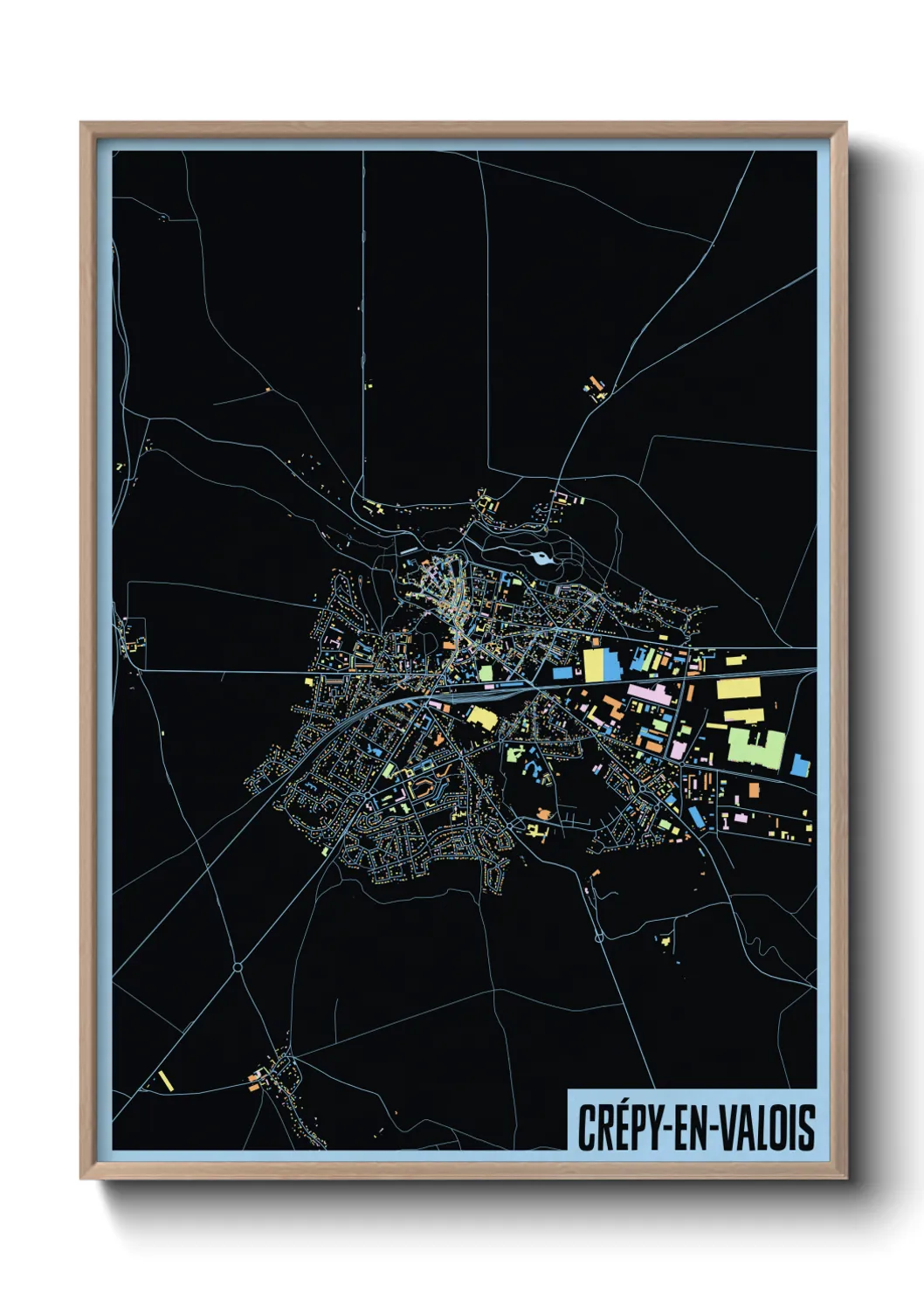 Une affiche de carte sur Crépy-en-Valois