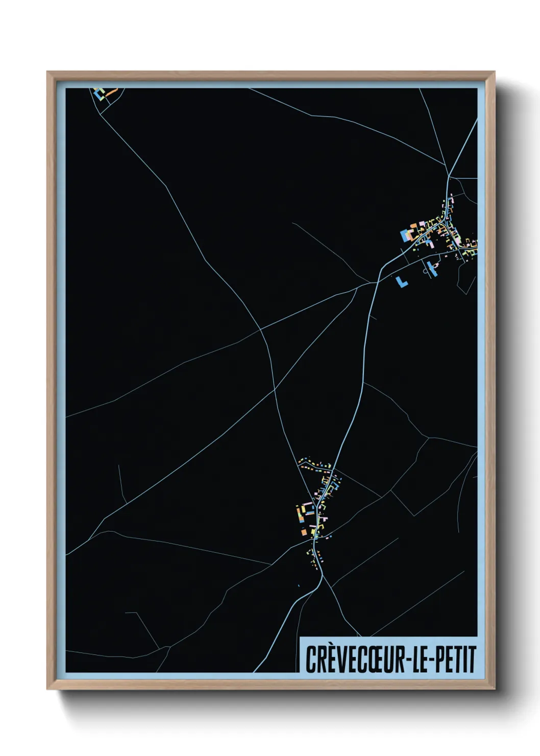 Une affiche de carte sur Crèvecœur-le-Petit