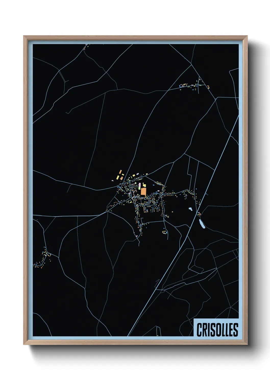 Une affiche de carte sur Crisolles