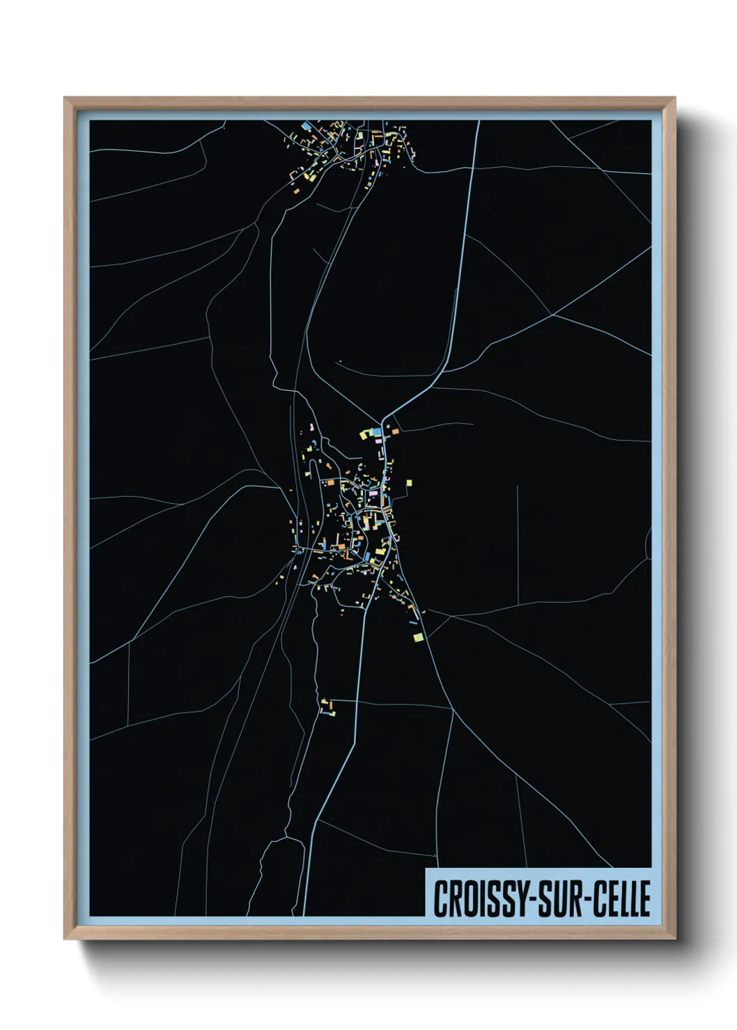 Une affiche de carte sur Croissy-sur-Celle