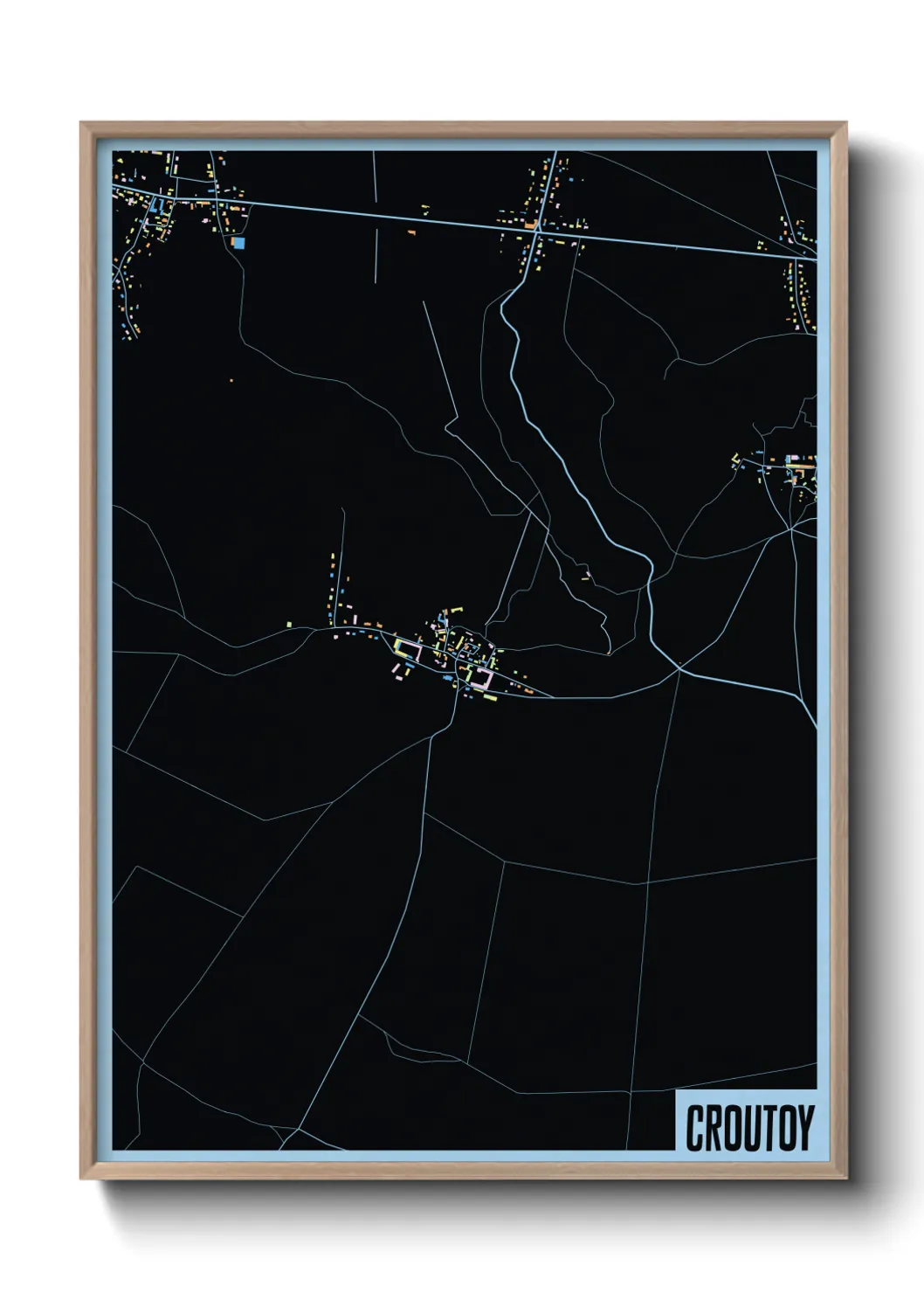 Une affiche de carte sur Croutoy