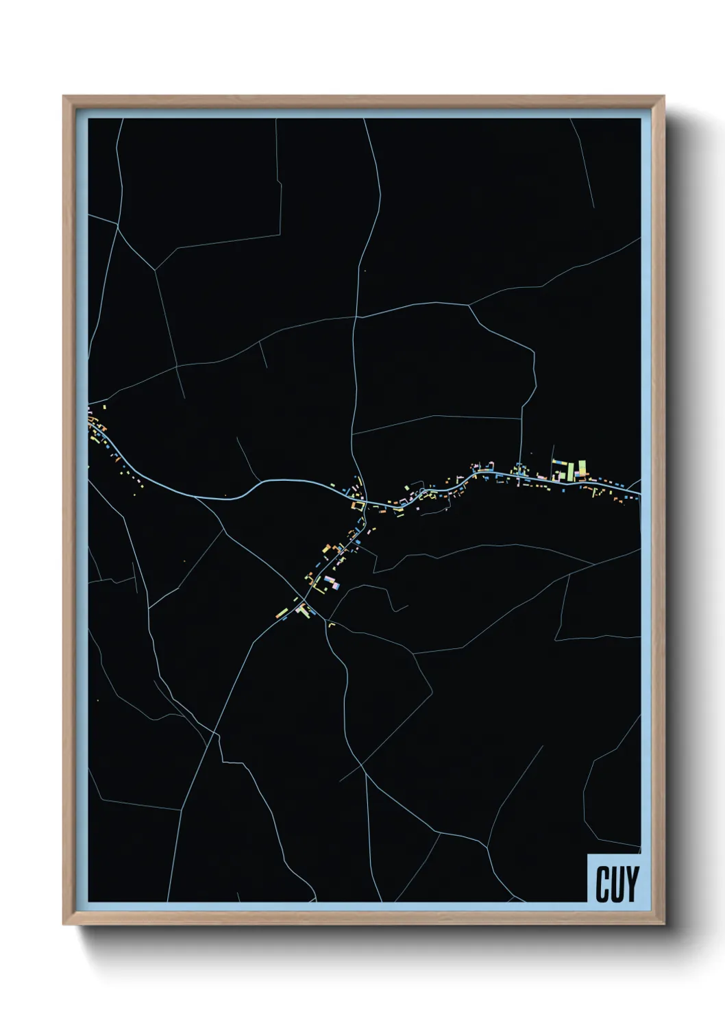 Une affiche de carte sur Cuy