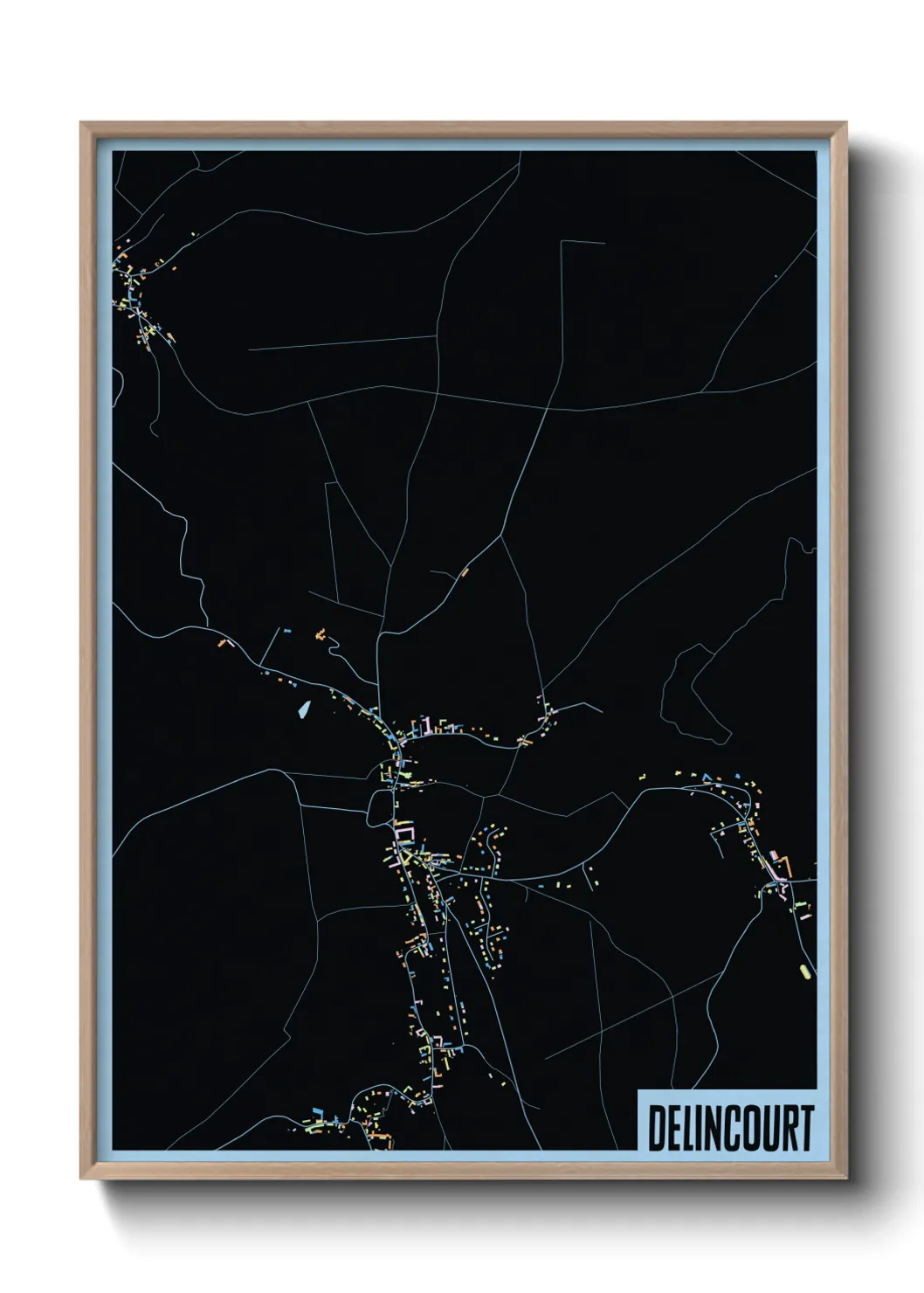 Une affiche de carte sur Delincourt