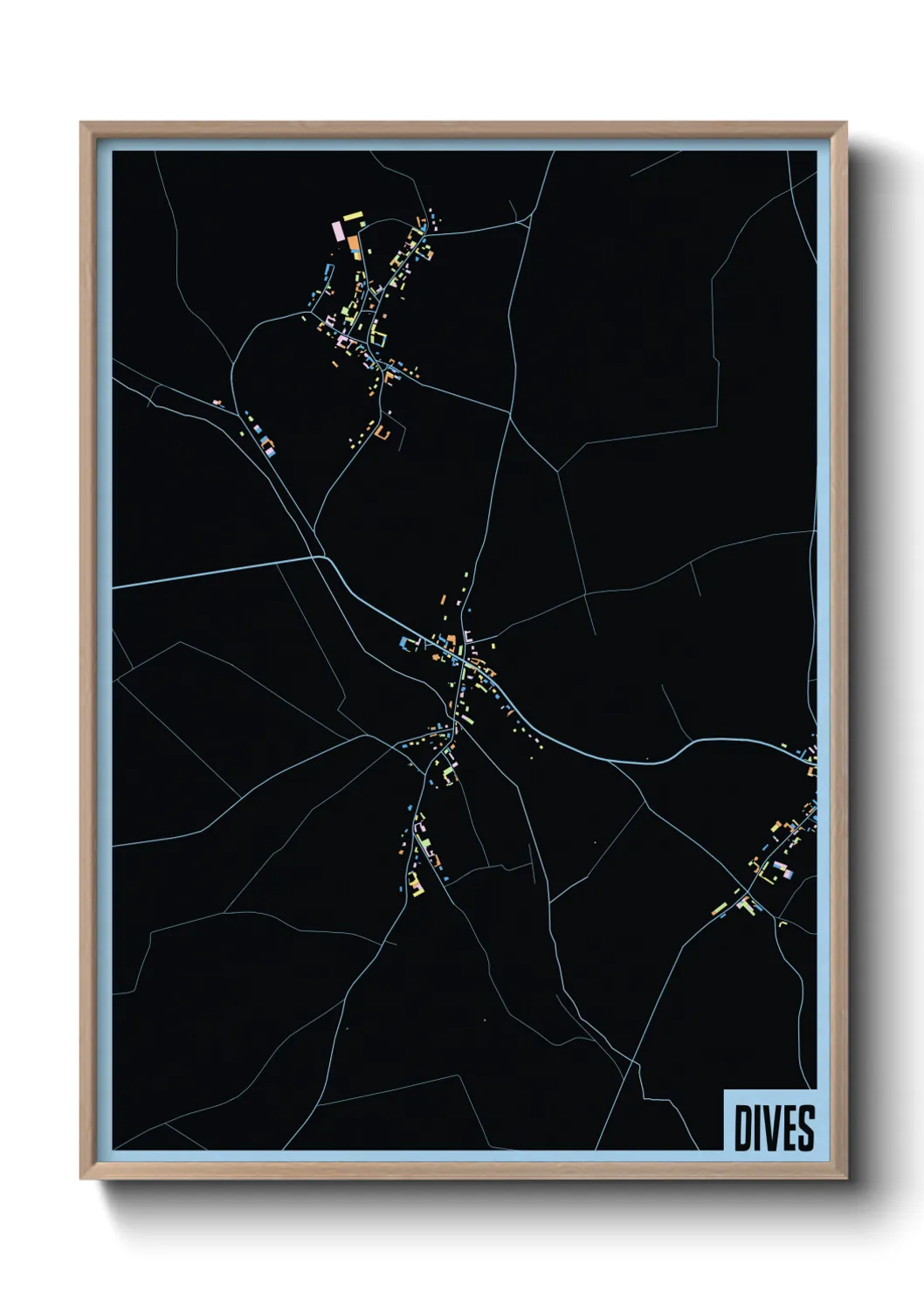 Une affiche de carte sur Dives