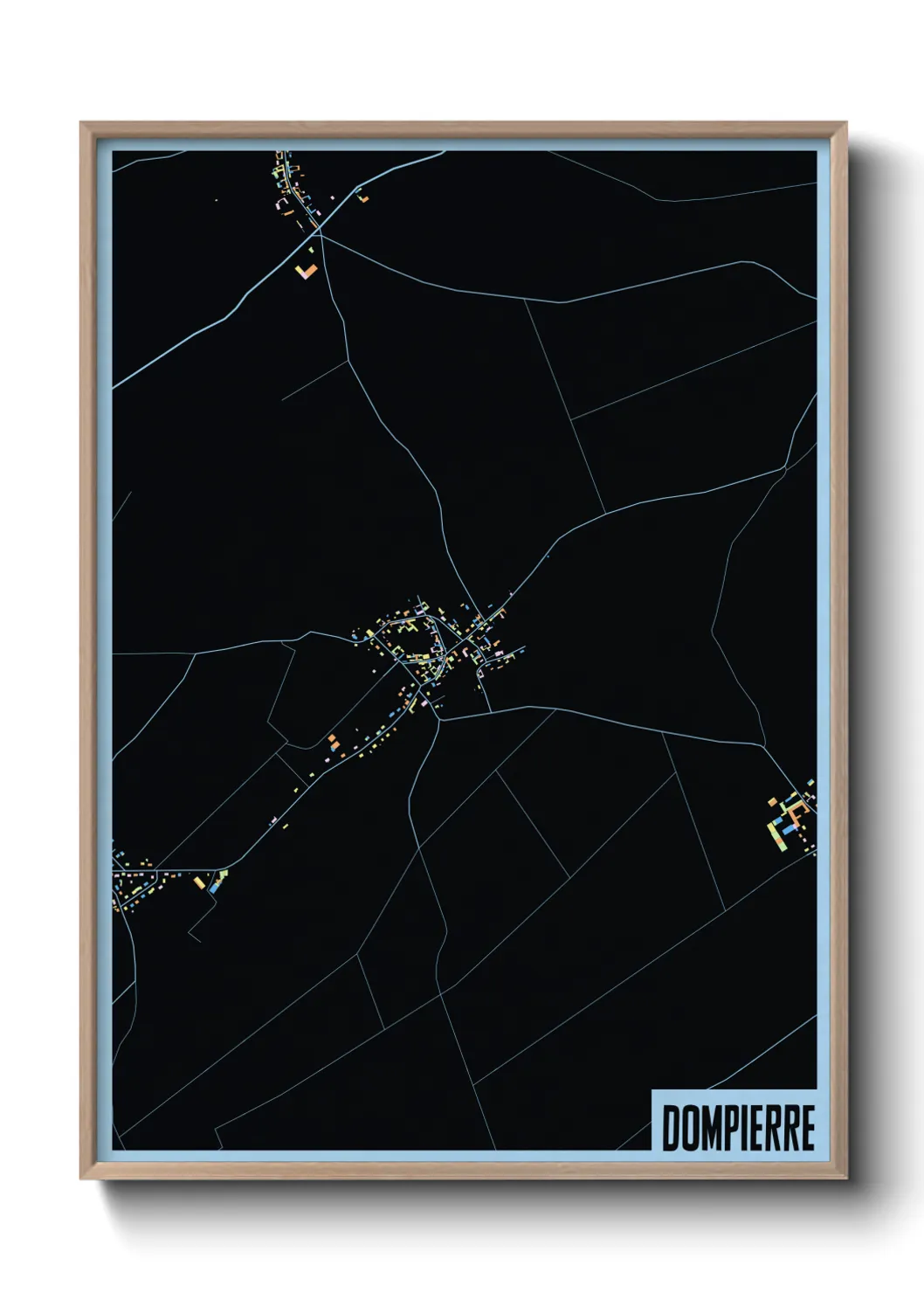 Une affiche de carte sur Dompierre