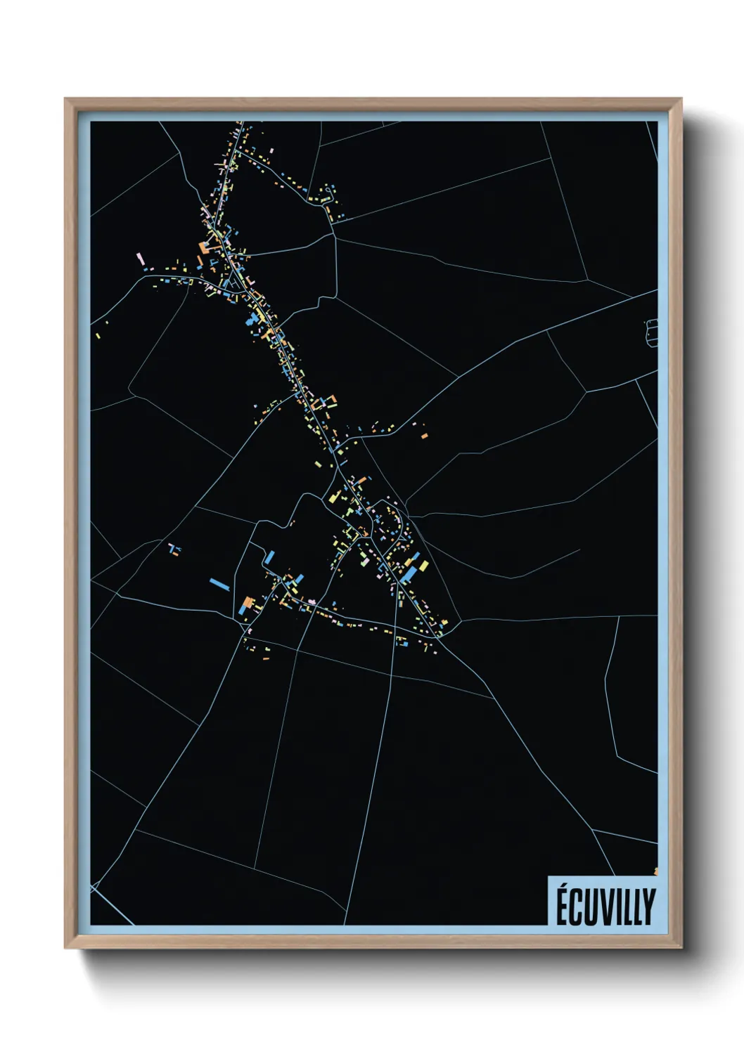 Une affiche de carte sur Écuvilly