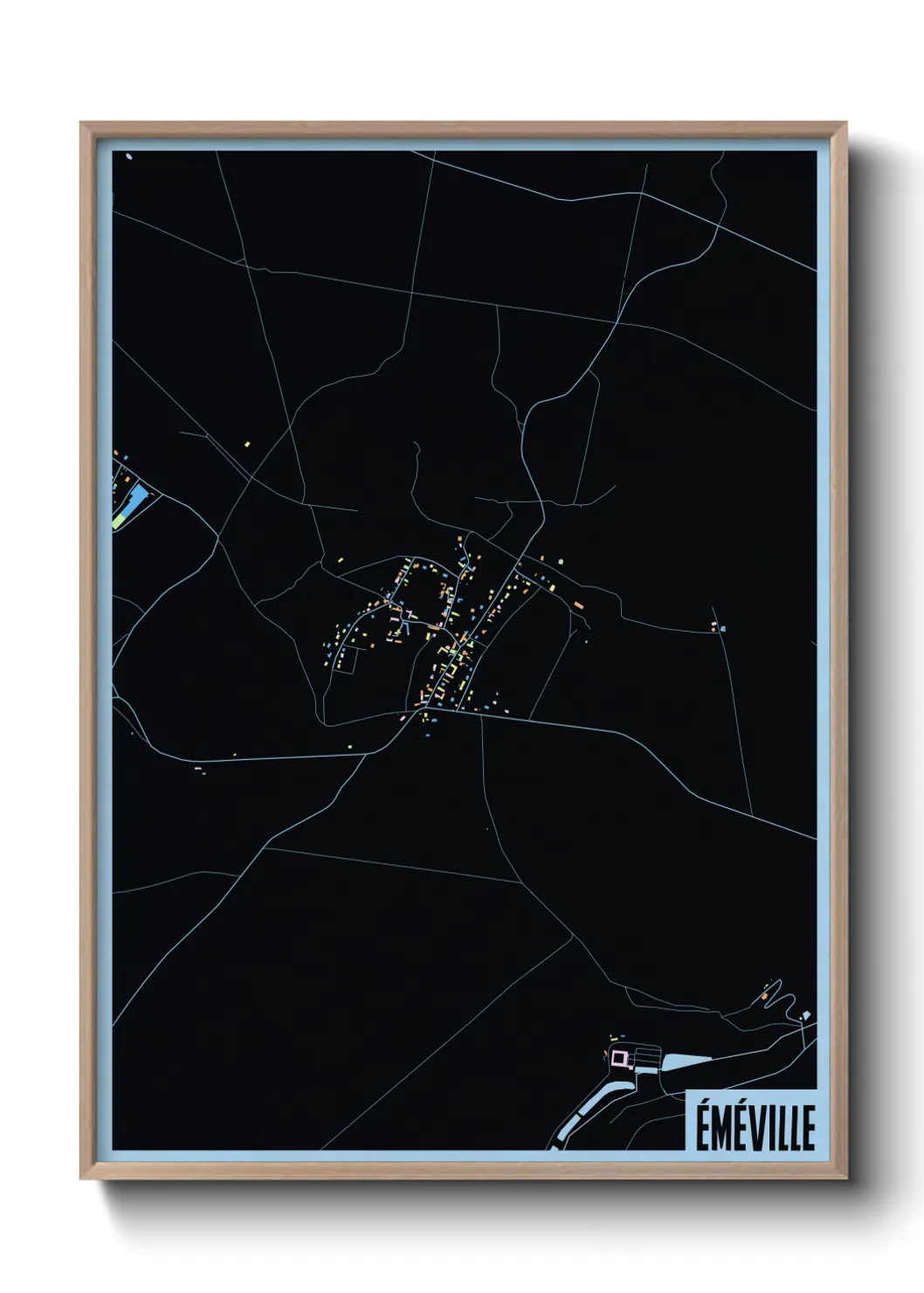 Une affiche de carte sur Éméville