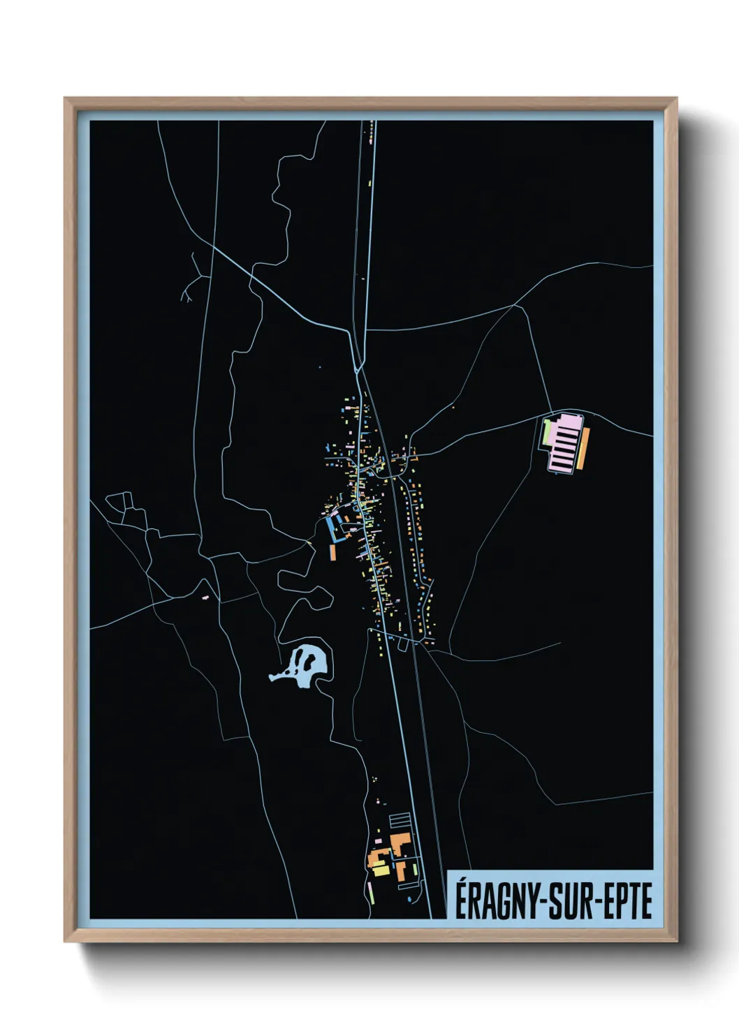 Une affiche de carte sur Éragny-sur-Epte