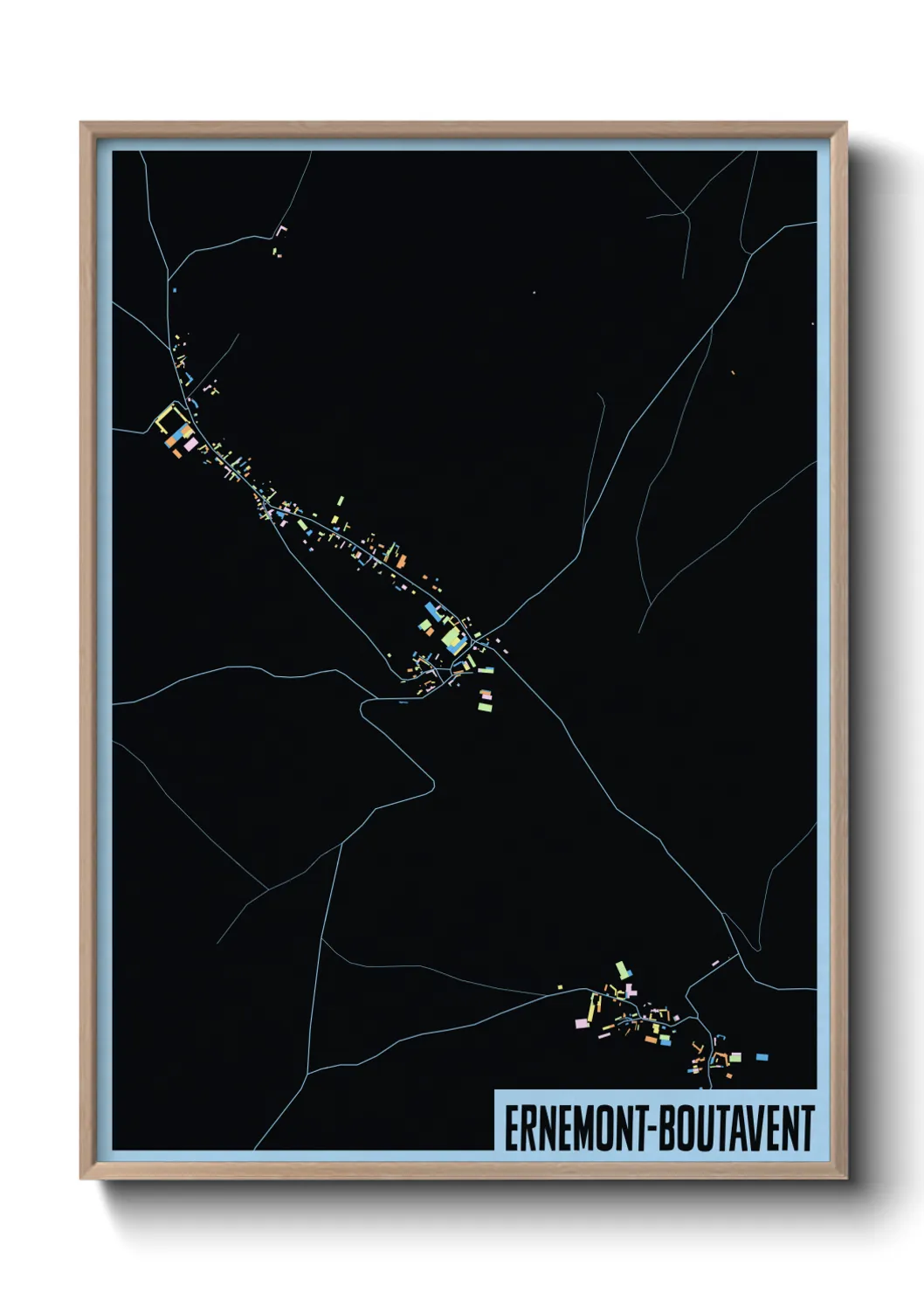 Une affiche de carte sur Ernemont-Boutavent