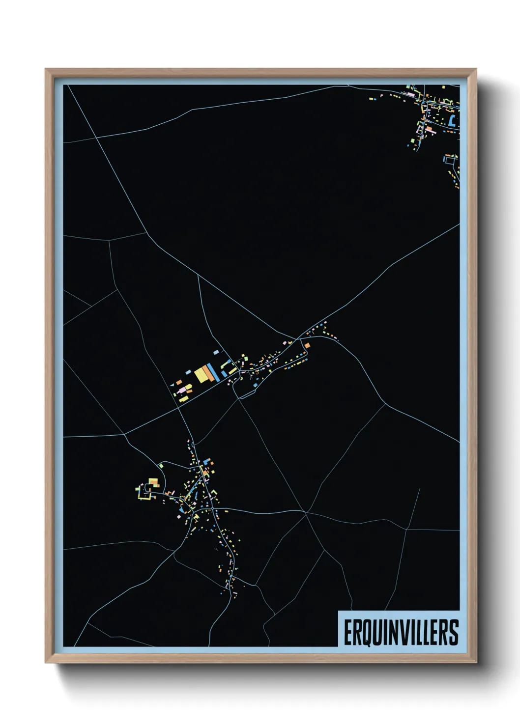 Une affiche de carte sur Erquinvillers