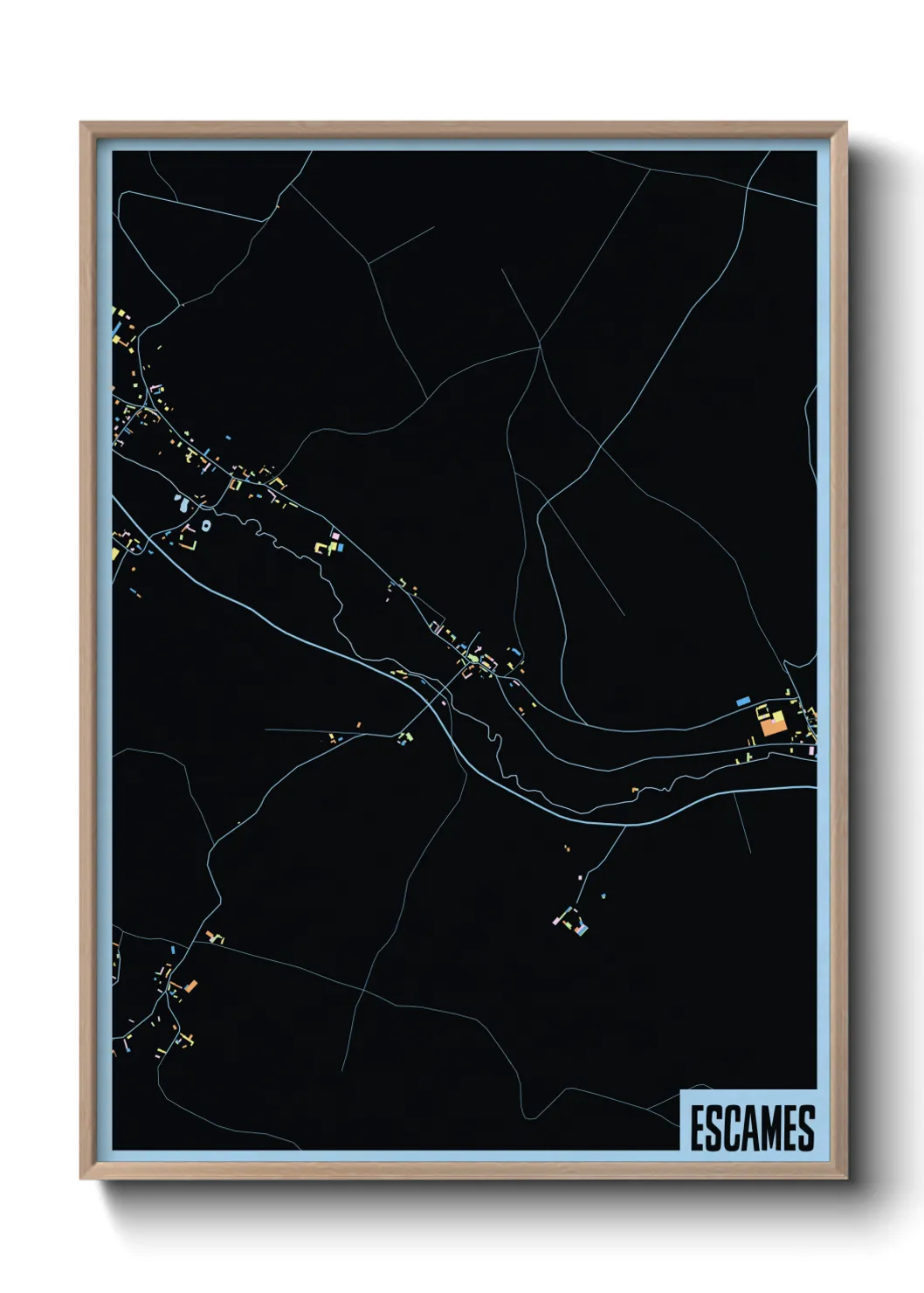 Une affiche de carte sur Escames