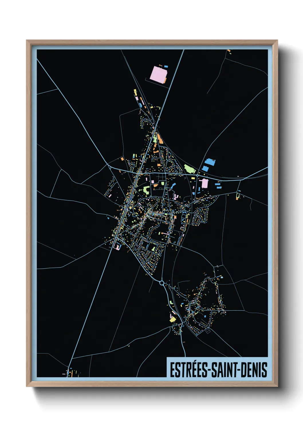 Une affiche de carte sur Estrées-Saint-Denis