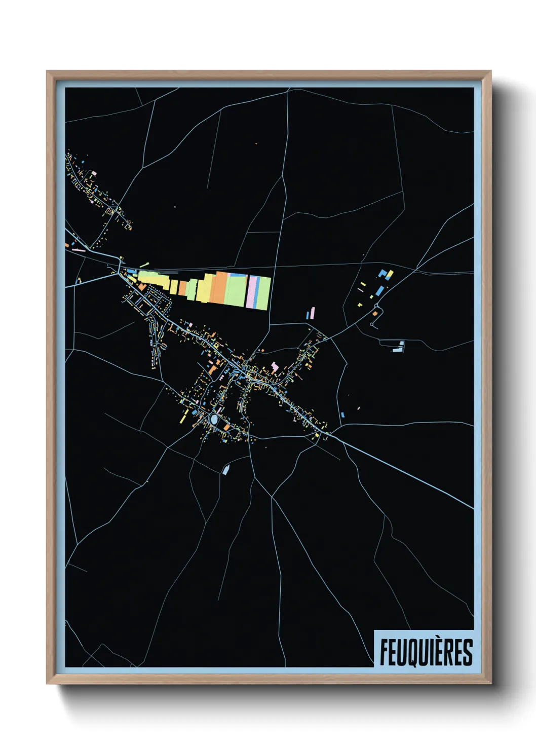 Une affiche de carte sur Feuquières