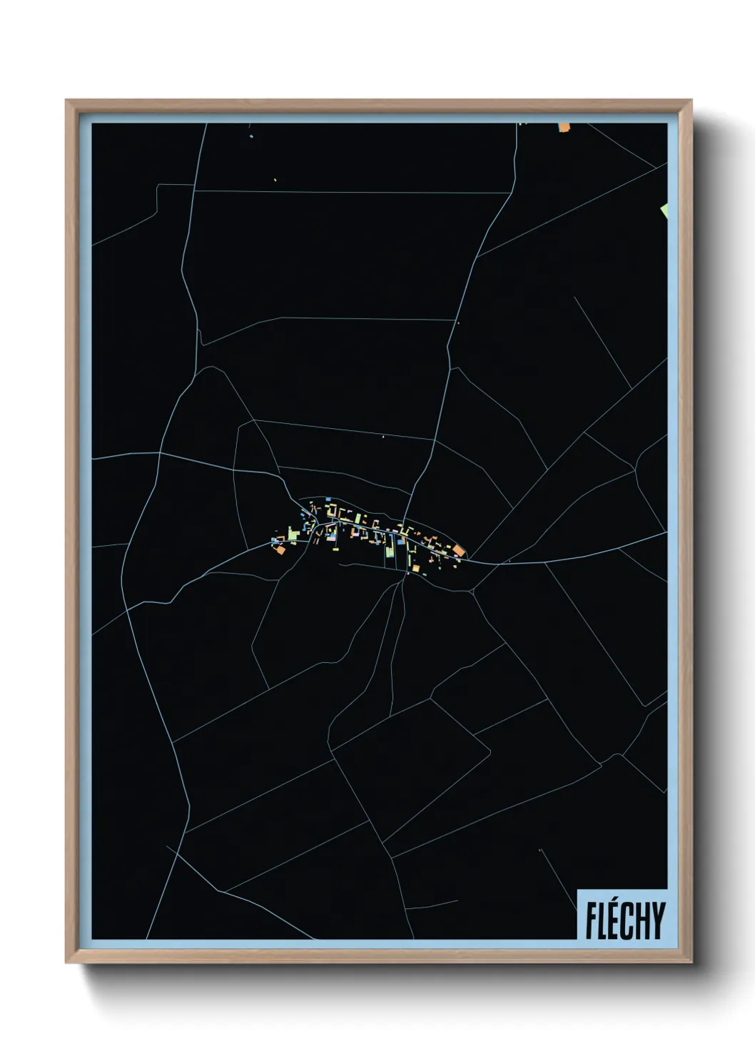 Une affiche de carte sur Fléchy