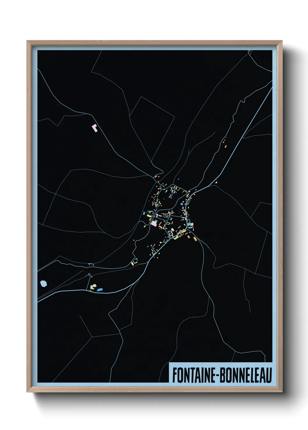 Une affiche de carte sur Fontaine-Bonneleau