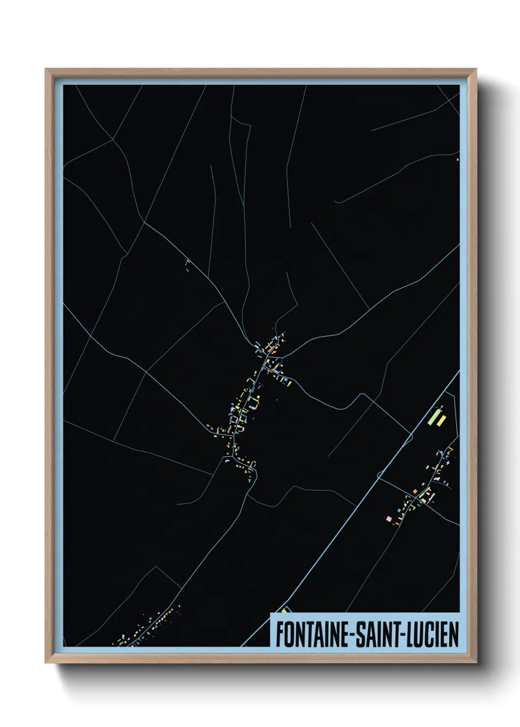 Une affiche de carte sur Fontaine-Saint-Lucien