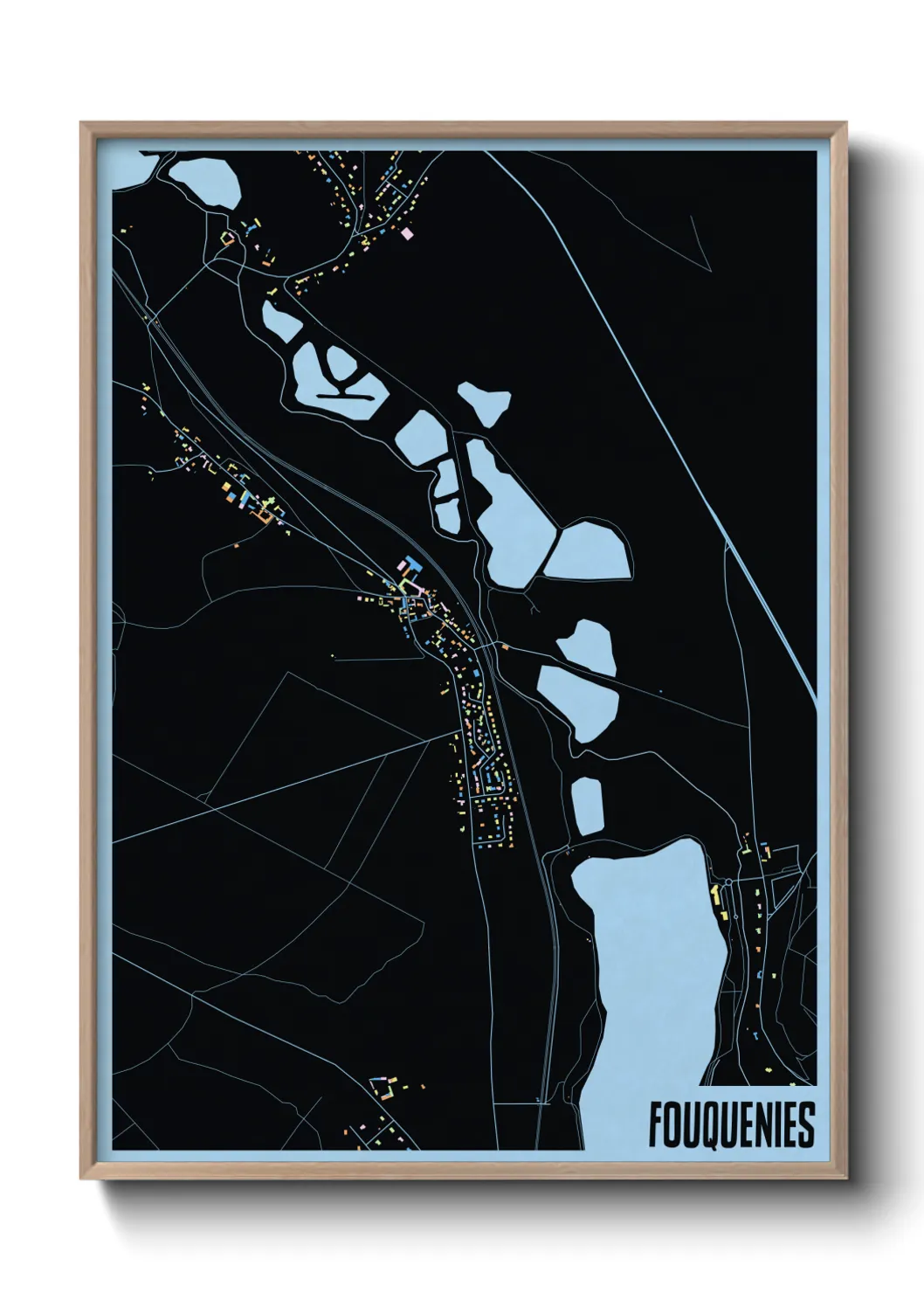 Une affiche de carte sur Fouquenies