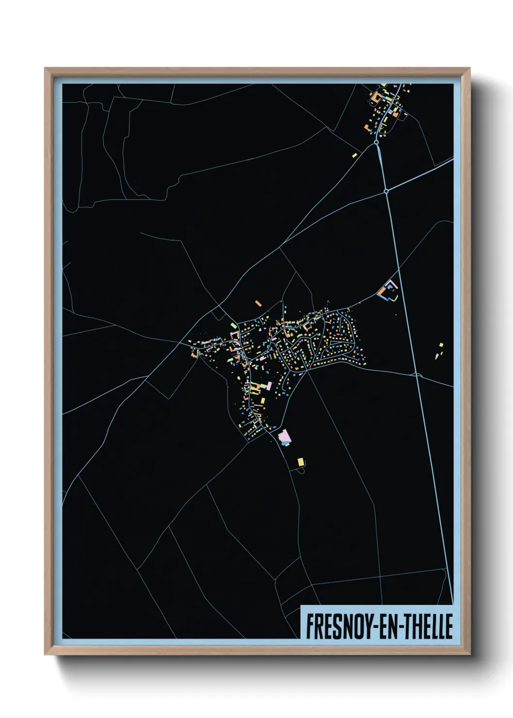 Une affiche de carte sur Fresnoy-en-Thelle